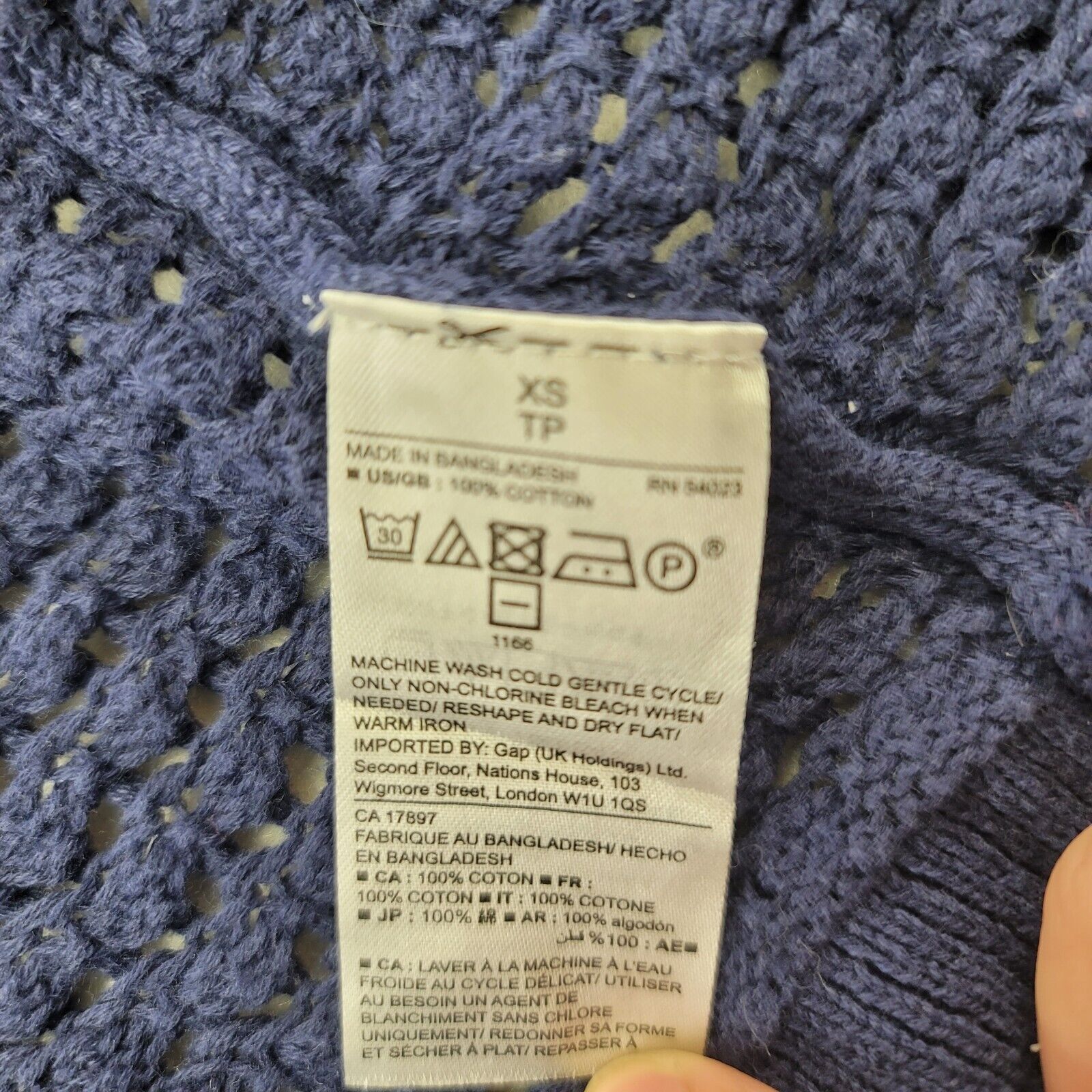 Gap Gap Casual Open Hooded Sweater Womens Size Extra Small Blue Size XS / US 0-2 / IT 36-38 - 4 Thumbnail