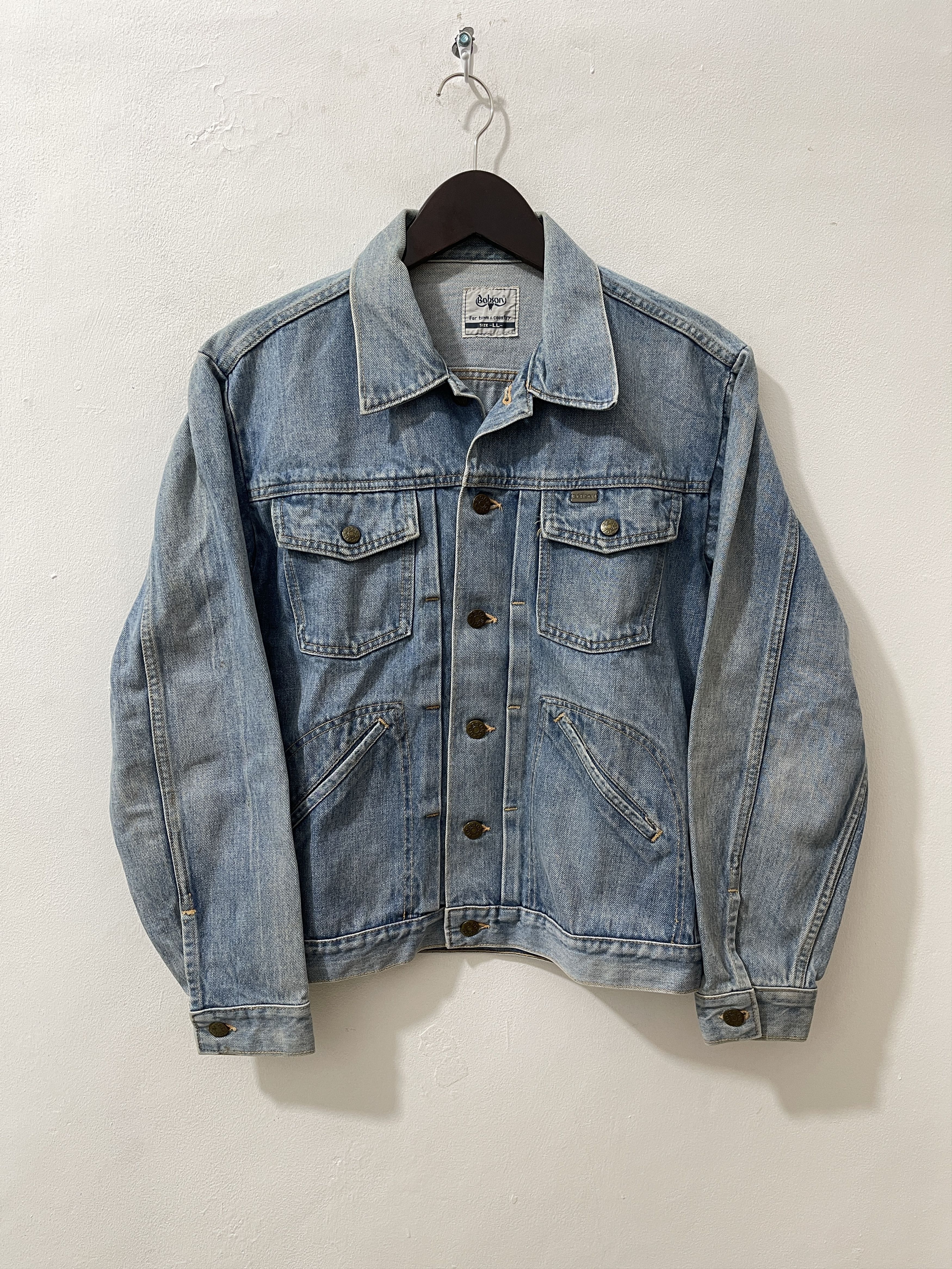 Tornado Mart Vintage Bobson 70s Japan Archive Denim Saddleman Jacket Size US S / EU 44-46 / 1 - 1 Thumbnail
