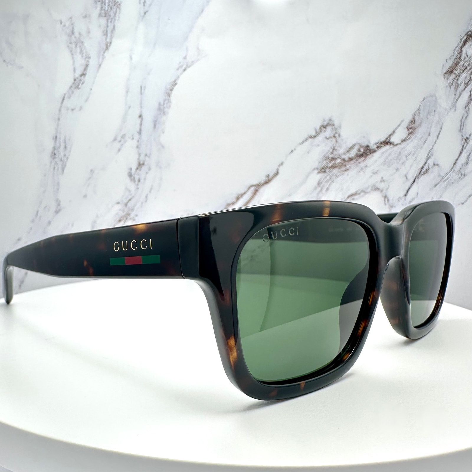 Gucci New GUCCI Sunglasses Brown Gold Red Green Web 55-20-145 mm Size ONE SIZE - 3 Thumbnail