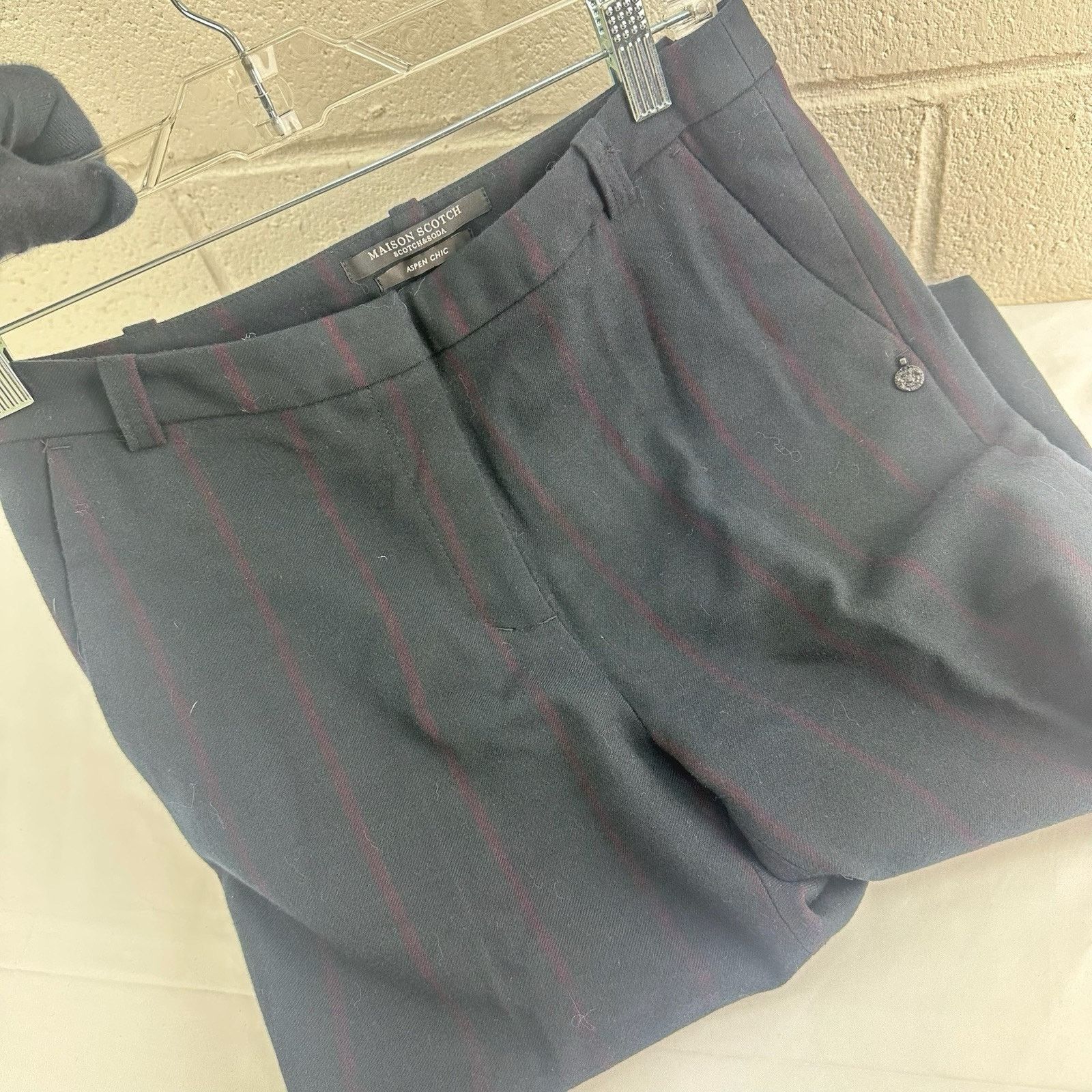 Scotch & Soda Maison Scotch & Soda Aspen Striped Navy Pants Petite 27x26 Size 27" / US 4 / IT 40 - 2 Thumbnail