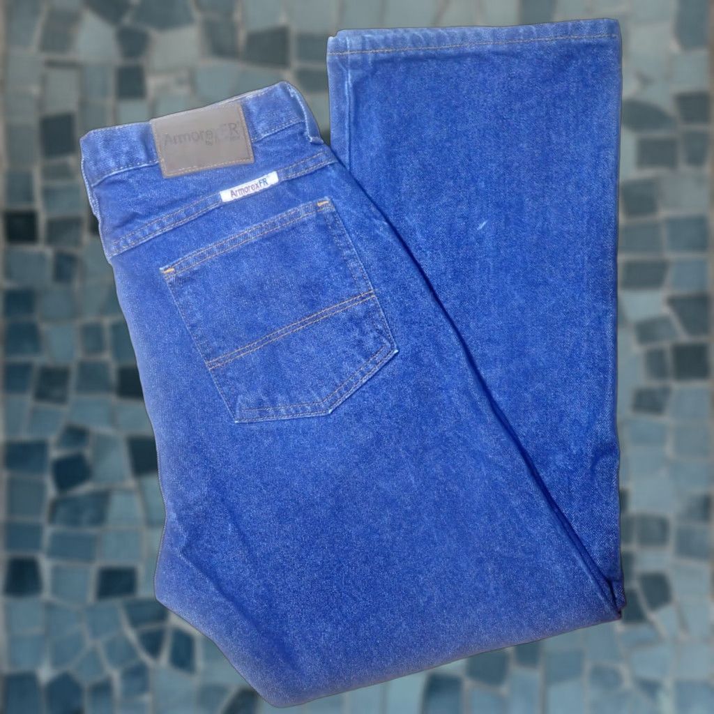 Denime VINTAGE: UniFirst Armorex FR Men's Jeans 34x29 Flame-Resistant Denim Jeans ATPV 20.7 Denim Pants Blue 5-Pocket Mens (Regular) 34x29) Size US 35 - 1 Thumbnail