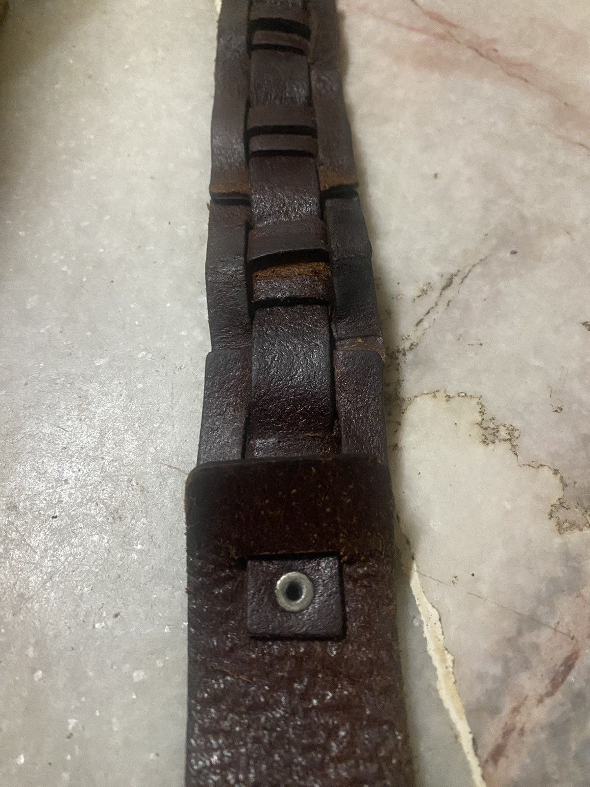Genuine Leather Vintage Brown Leather Belt With Boho Floral Design Size ONE SIZE - 5 Thumbnail