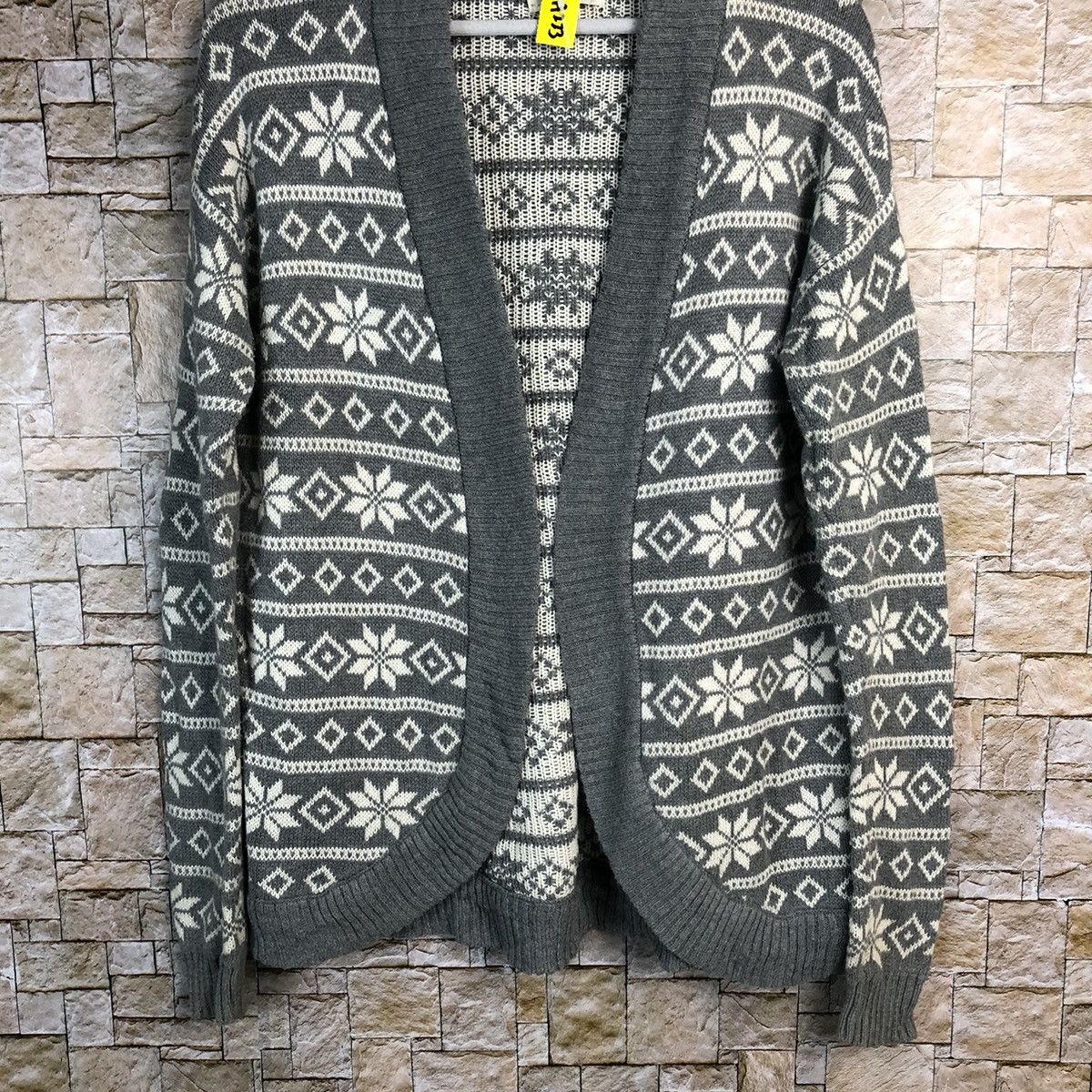 Homespun Knitwear × Japanese Brand Boutique Grey art design cardigan Knitwear #A223 Size US L / EU 52-54 / 3 - 3 Thumbnail