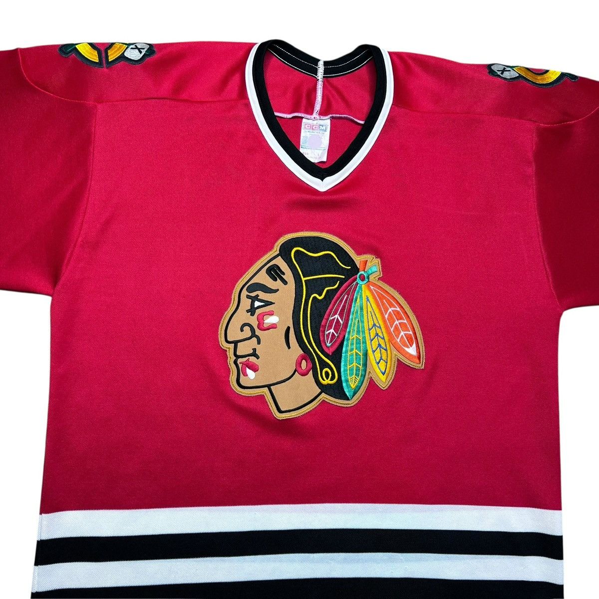 Ccm Vintage 1990s NHL Chicago Blackhawks CCM Maska Hockey Jersey Size US L / EU 52-54 / 3 - 4 Thumbnail