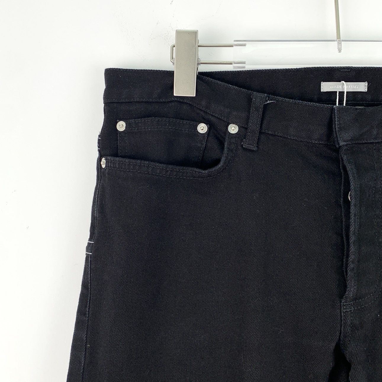 Dior Dior Black Logo Letter Trim Cotton Denim Casual Pants K26WX Size 33" - 3 Thumbnail