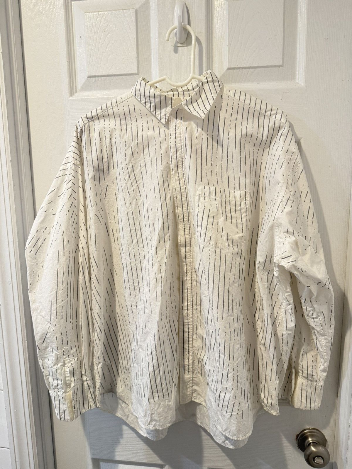 Doublet Doublet White Striped Customizable Velcro Shirt Size US S / EU 44-46 / 1 - 1 Thumbnail