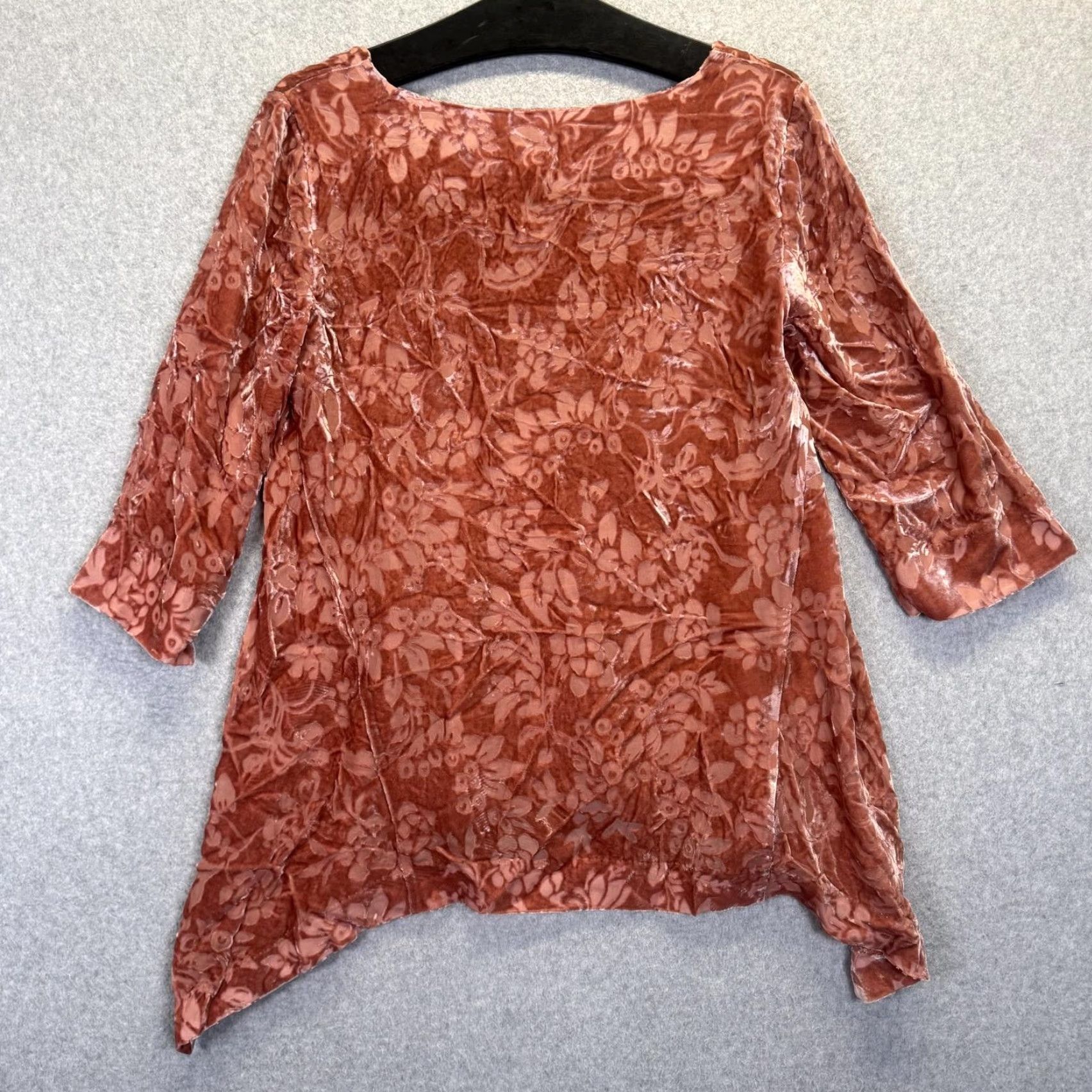 Vintage Sundance Blouse Velvet Tunic Top Women S Dusty Rose Pink Burnout Jewell Rust Velvet Tunic Top Womens Size Small Size S / US 4 / IT 40 - 6 Thumbnail