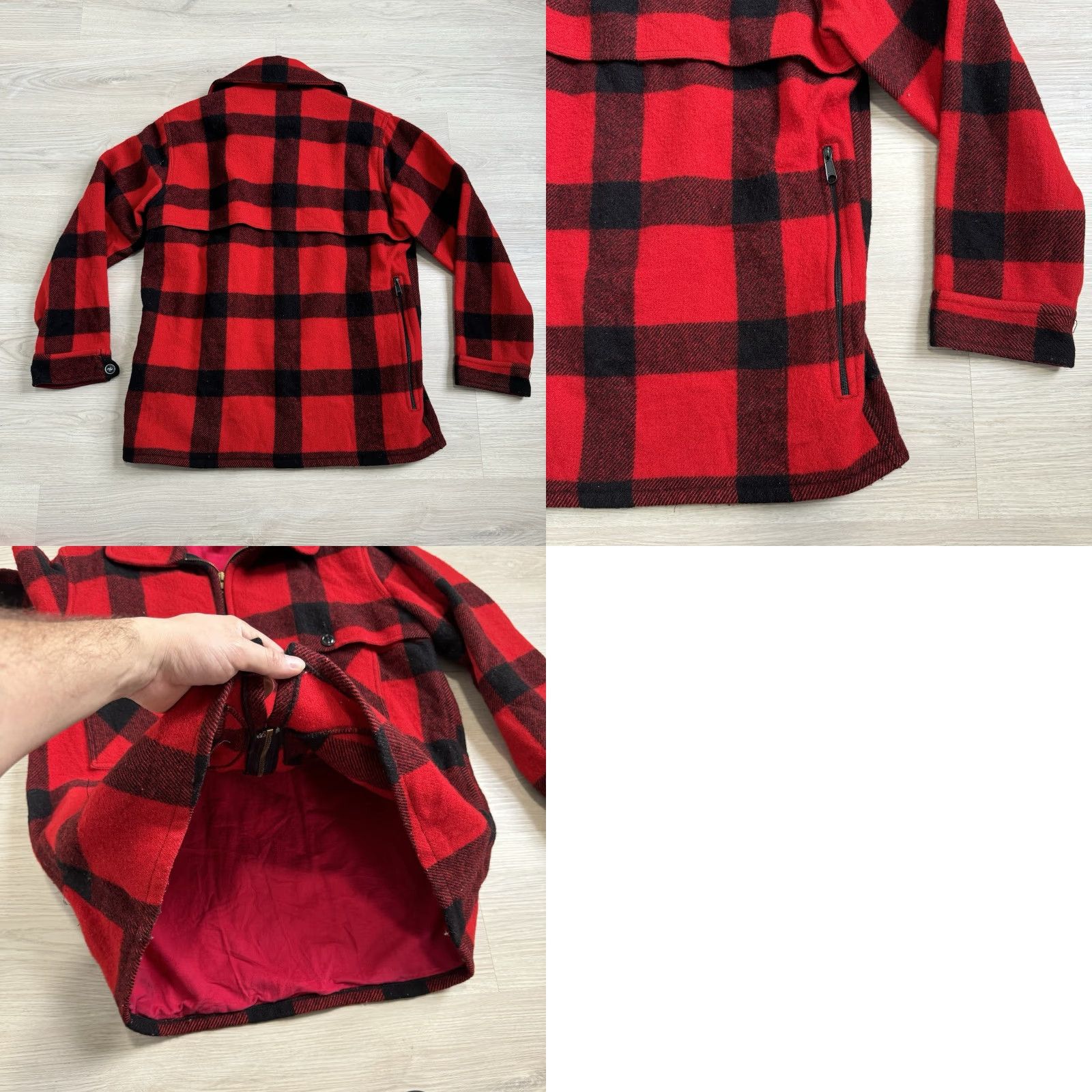 Johnson Woolen Mills VINTAGE Johnson Woolen Mills Red Buffalo Plaid Mackinaw Jacket Wool Shacket 44 Size US S / EU 44-46 / 1 - 8 Thumbnail