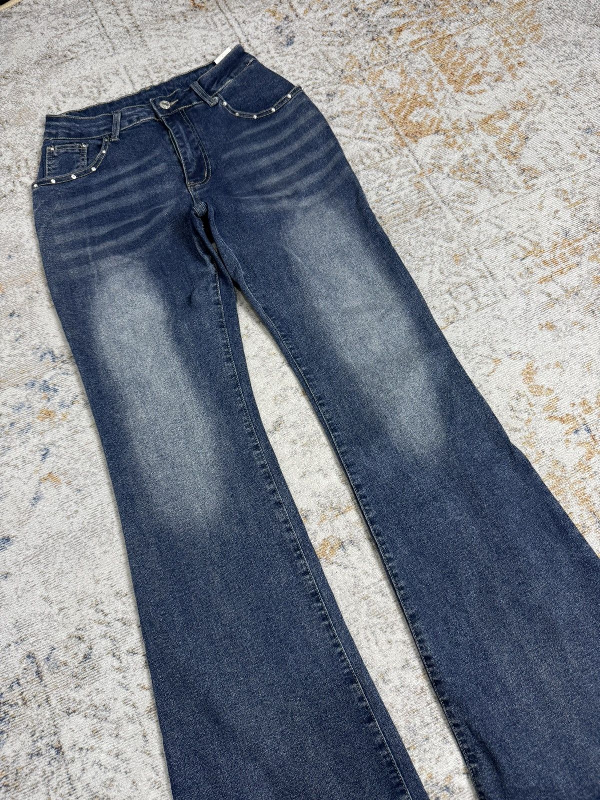 Tornado Mart Romwe y2k skull art style denim pants Size 25" / US 0 / IT 36 - 4 Thumbnail