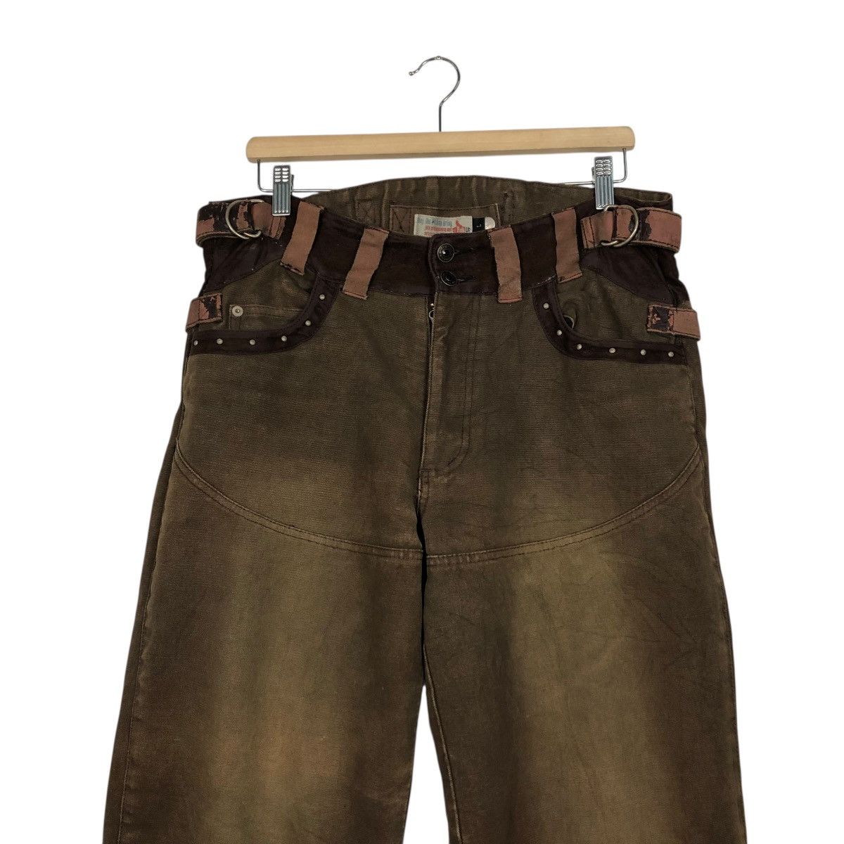 Japanese Brand 🔥CROPPED BIKER PUNK PANTS DISTRESSED IF SIX WAS NINE STYLE Size US 34 / EU 50 - 6 Thumbnail