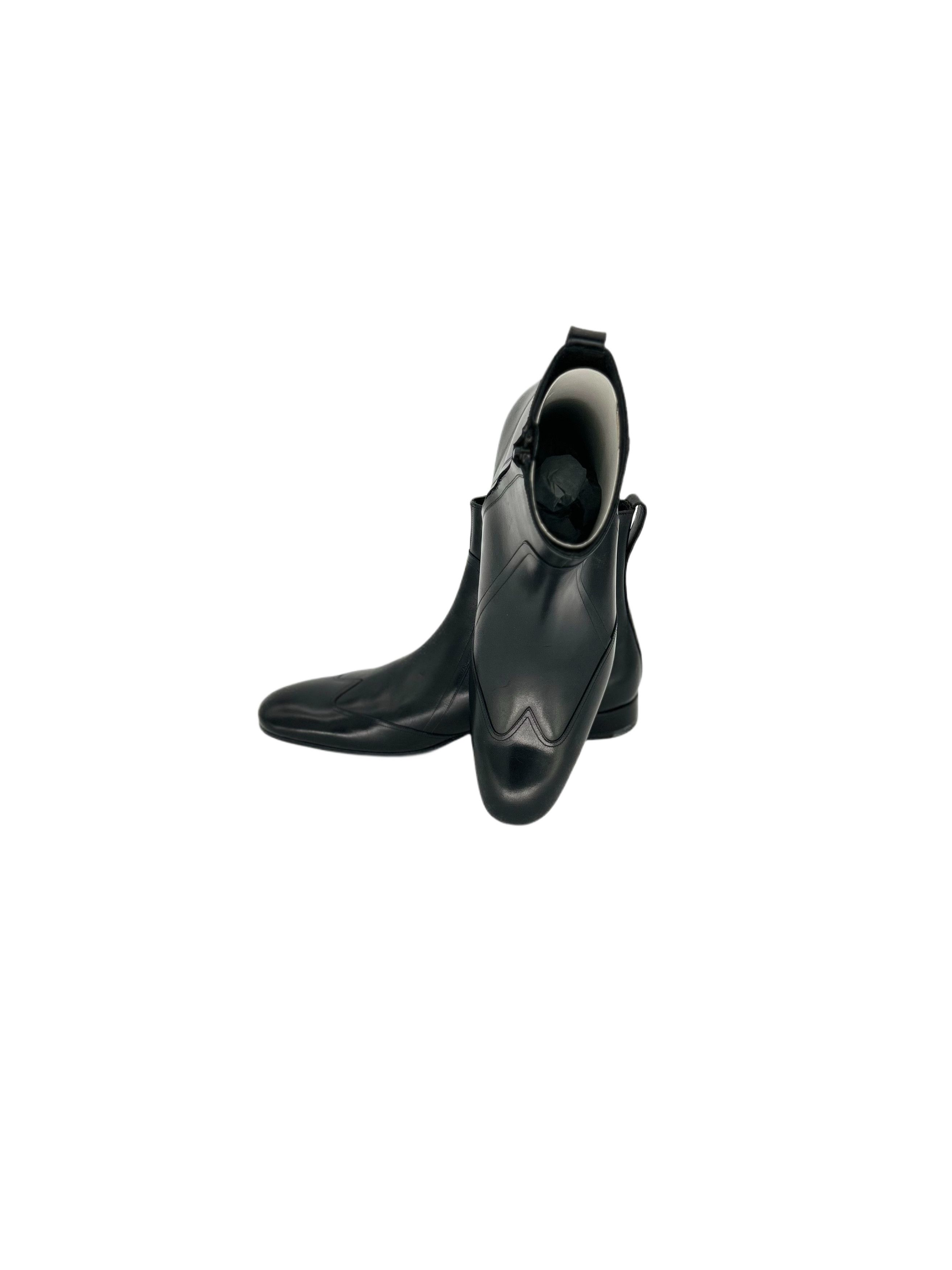 Dior Dior Homme Black Zip Chelsea Boot With Faux Brogue Details Size US 10 / EU 43 - 4 Thumbnail