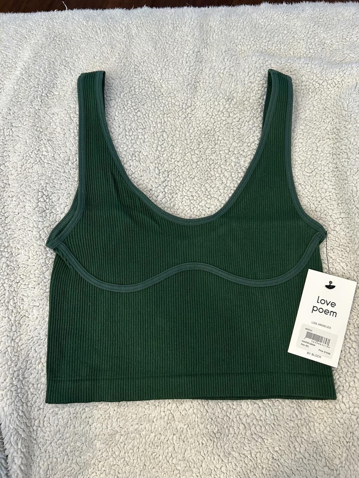 Other Love Poem Hunter Green Ribbed Crop Tank Top Size M/L Size M / US 6-8 / IT 42-44 - 1 Thumbnail
