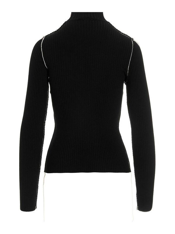 Off-White o1y1225 Logo Turtleneck Sweater in Black/White Size XS / US 0-2 / IT 36-38 - 2 Thumbnail