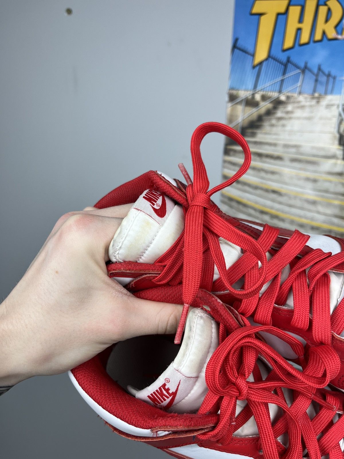 Nike ➕ Nike dunk university red high top sneakers streetwear hype Size US 8 / EU 41 - 7 Thumbnail