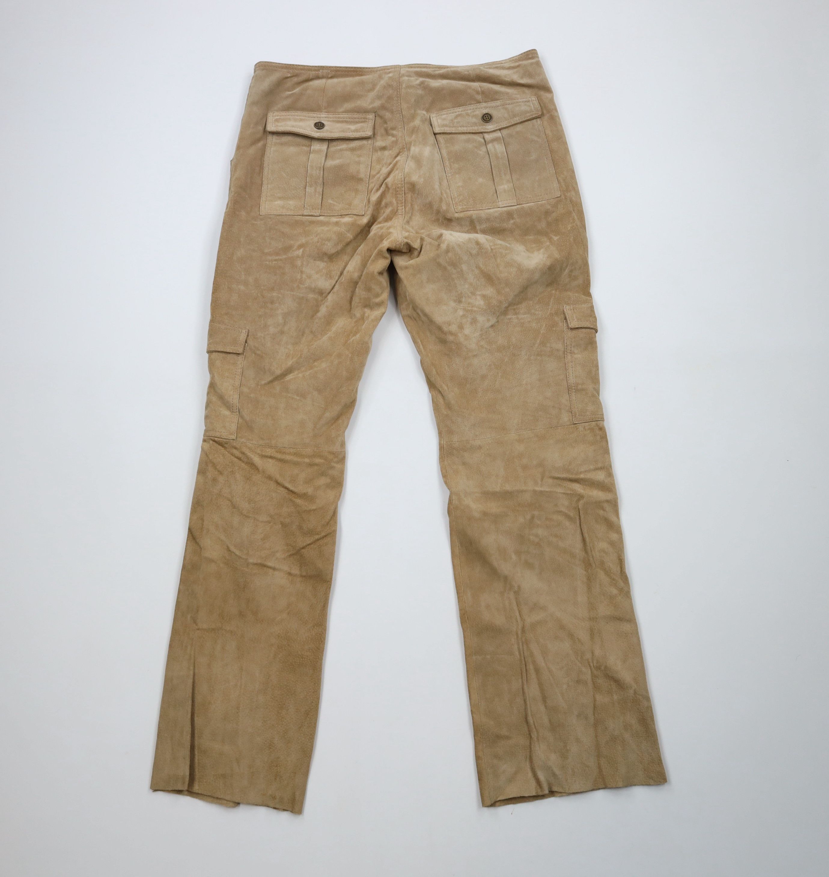 Vintage Vintage 90s Streetwear Flared Wide Leg Cargo Pants Beige Size 36" / US 14 / IT 50 - 9 Thumbnail
