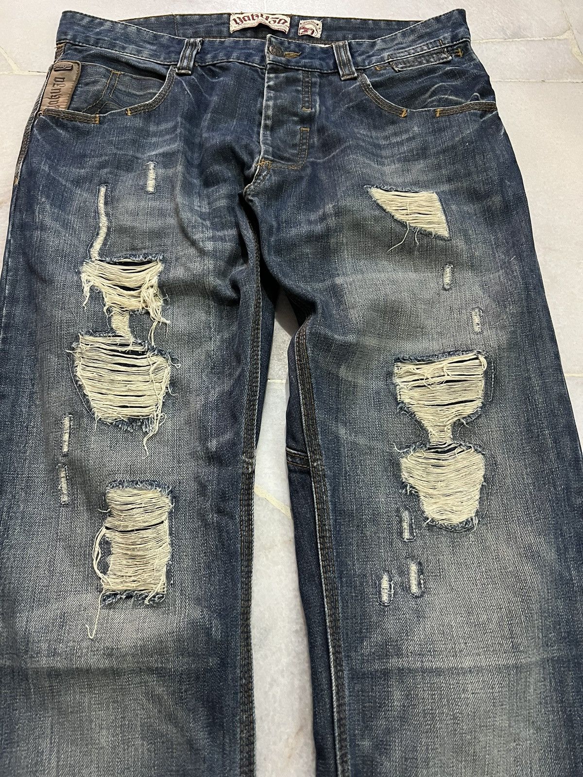 If Six Was Nine × Japanese Brand JAPANESE BRAND YAKUZA GANGSTER DISTRESSED JEANS VERY RARE Size US 32 / EU 48 - 5 Thumbnail