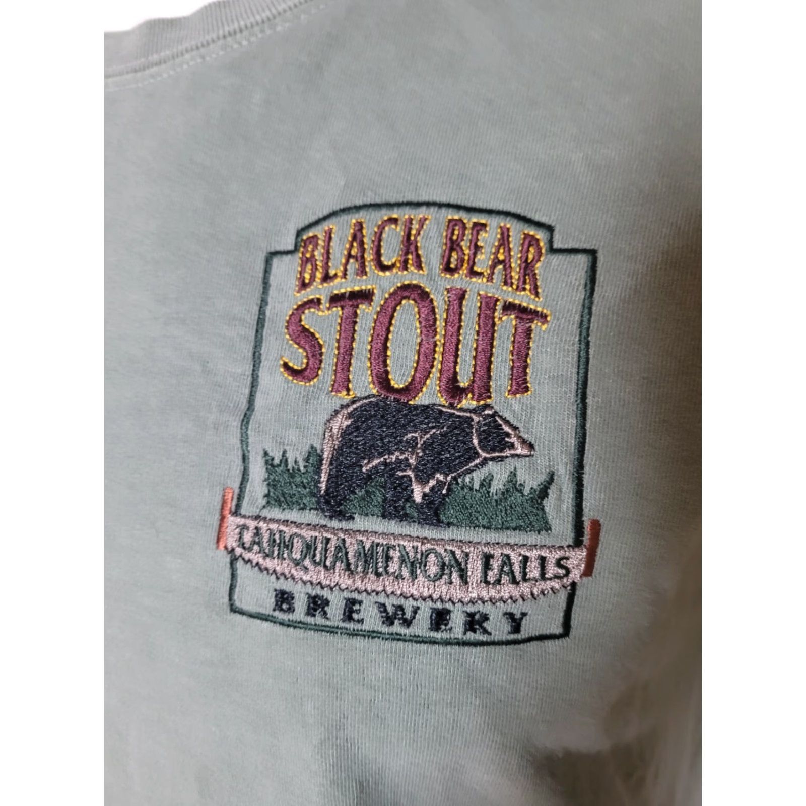 Vintage Tahquamenon Falls Black Bear Stout T-Shirt Large Paradise MI Beer Logo Blue 84 Men Short Sleeve Crew Neck Green 100% Cotton Graphic Tee Size US L / EU 52-54 / 3 - 2 Thumbnail