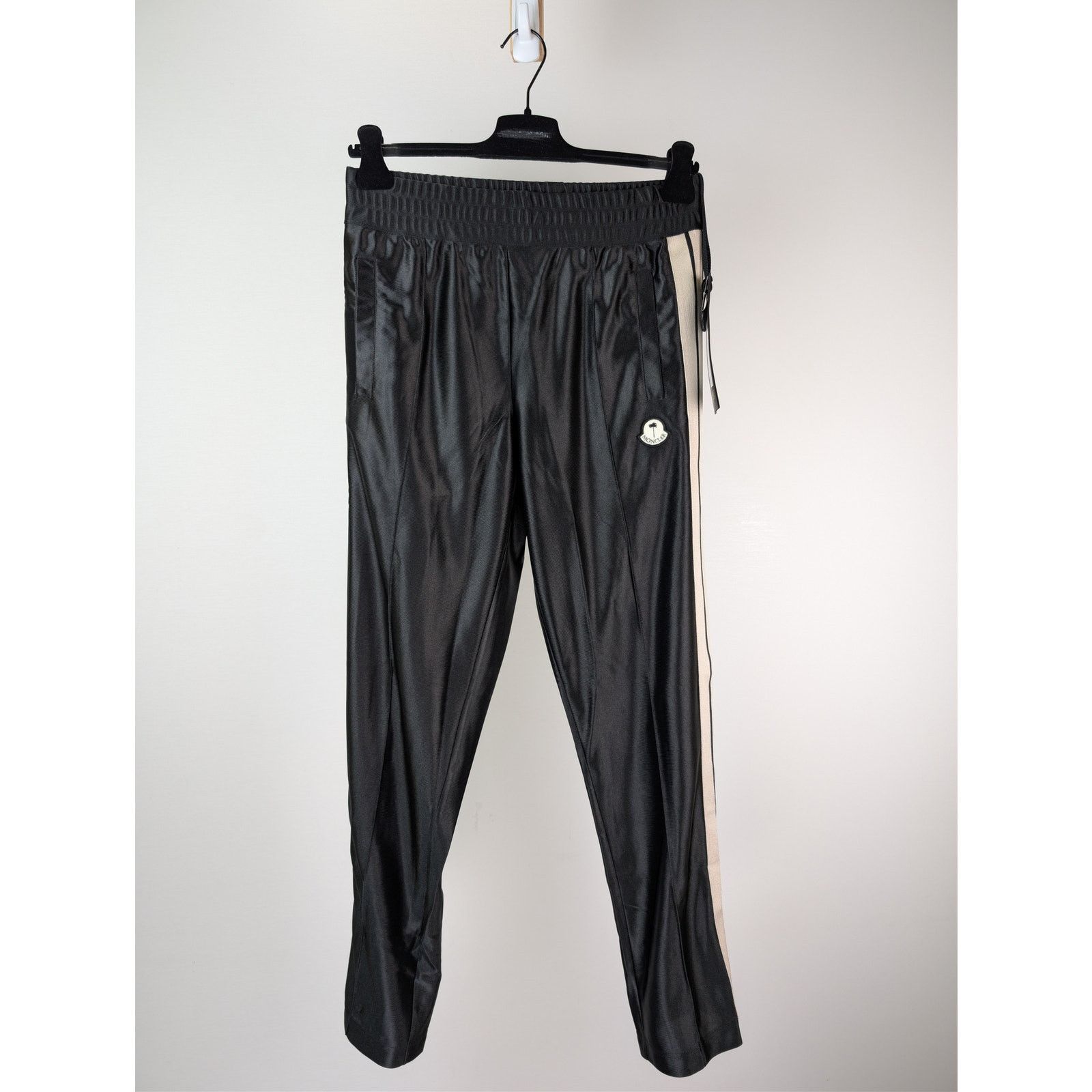 Moncler × Palm Angels o1rshd1 Shiny Track Pants in Black Size US 36 / EU 52 - 1 Thumbnail