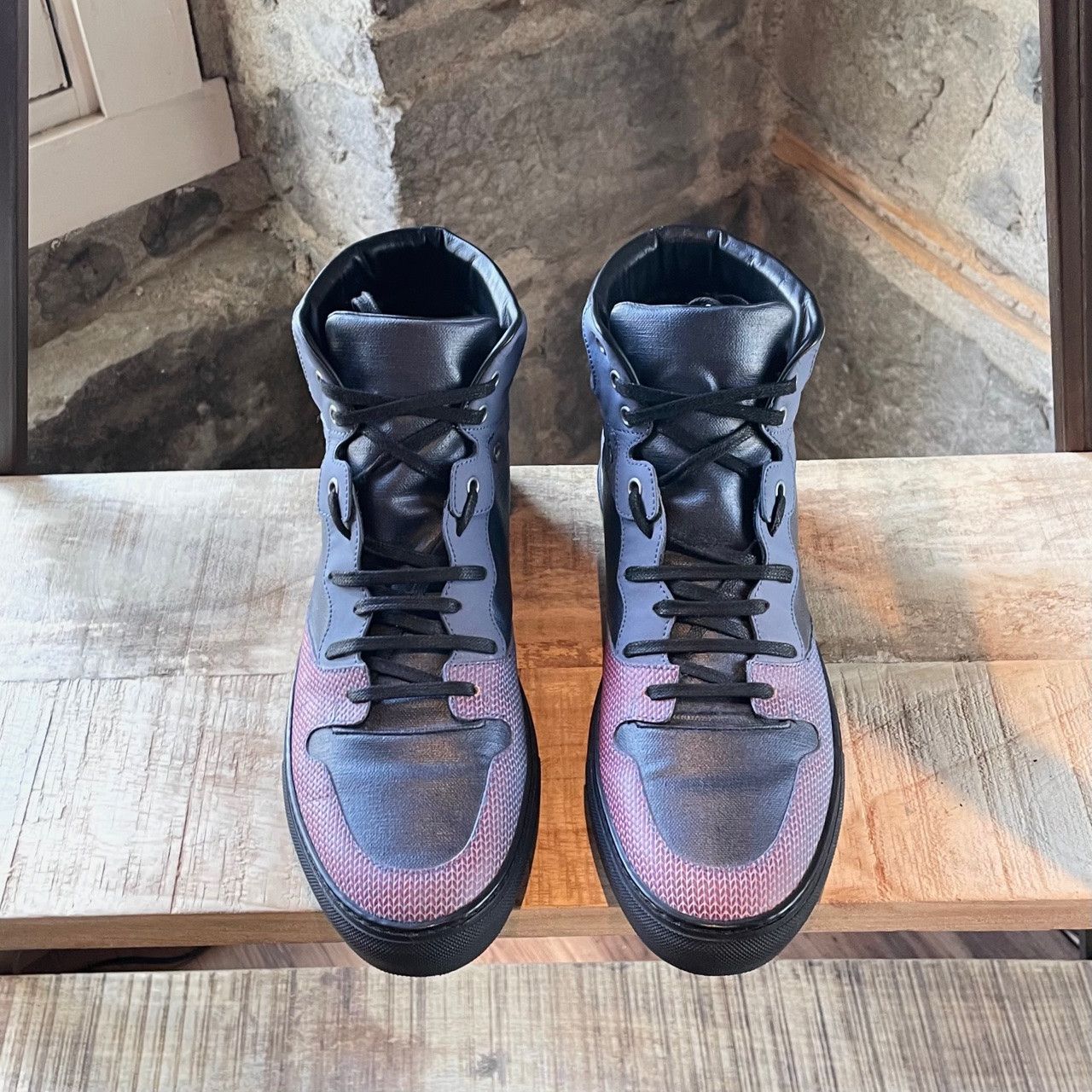 Balenciaga Balenciaga Multifabric Colourblock Coated High-Top Sneakers Size US 9 / EU 42 - 2 Thumbnail