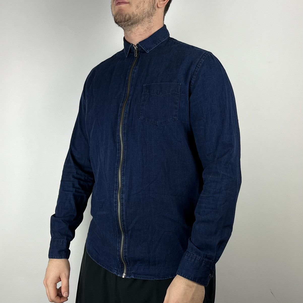 Samsoe Samsoe Samsoe Samsoe denim shirt overshirt zip size Large Size US L / EU 52-54 / 3 - 1 Thumbnail