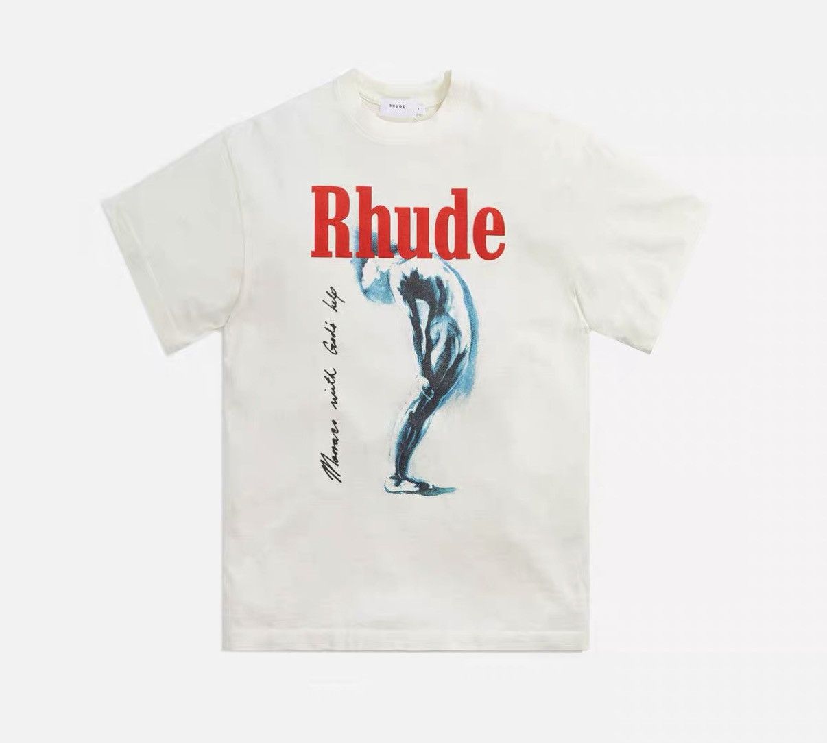 Rhude Rhude God Help Me Vintage White Print T-Shirt J31 Size US L / EU 52-54 / 3 - 7 Thumbnail