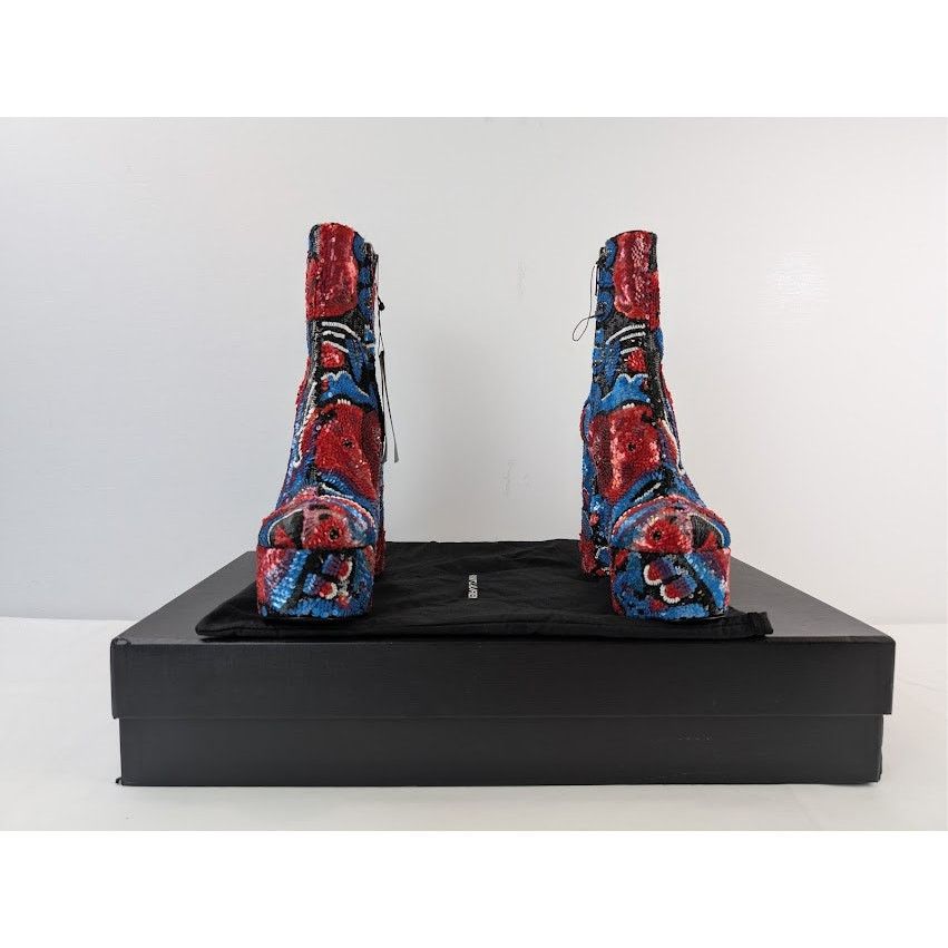 Saint Laurent Paris o1rshd1 Billy Sequence Embellished Platform Ankle Boots Size US 10 / IT 40 - 19 Thumbnail