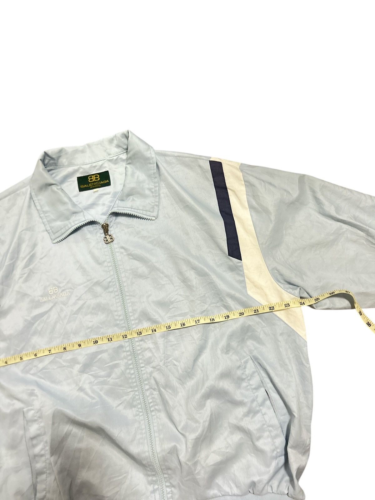Balenciaga VINTAGE Balenciaga Paris Track Jacket Light Blue Size US L / EU 52-54 / 3 - 6 Thumbnail