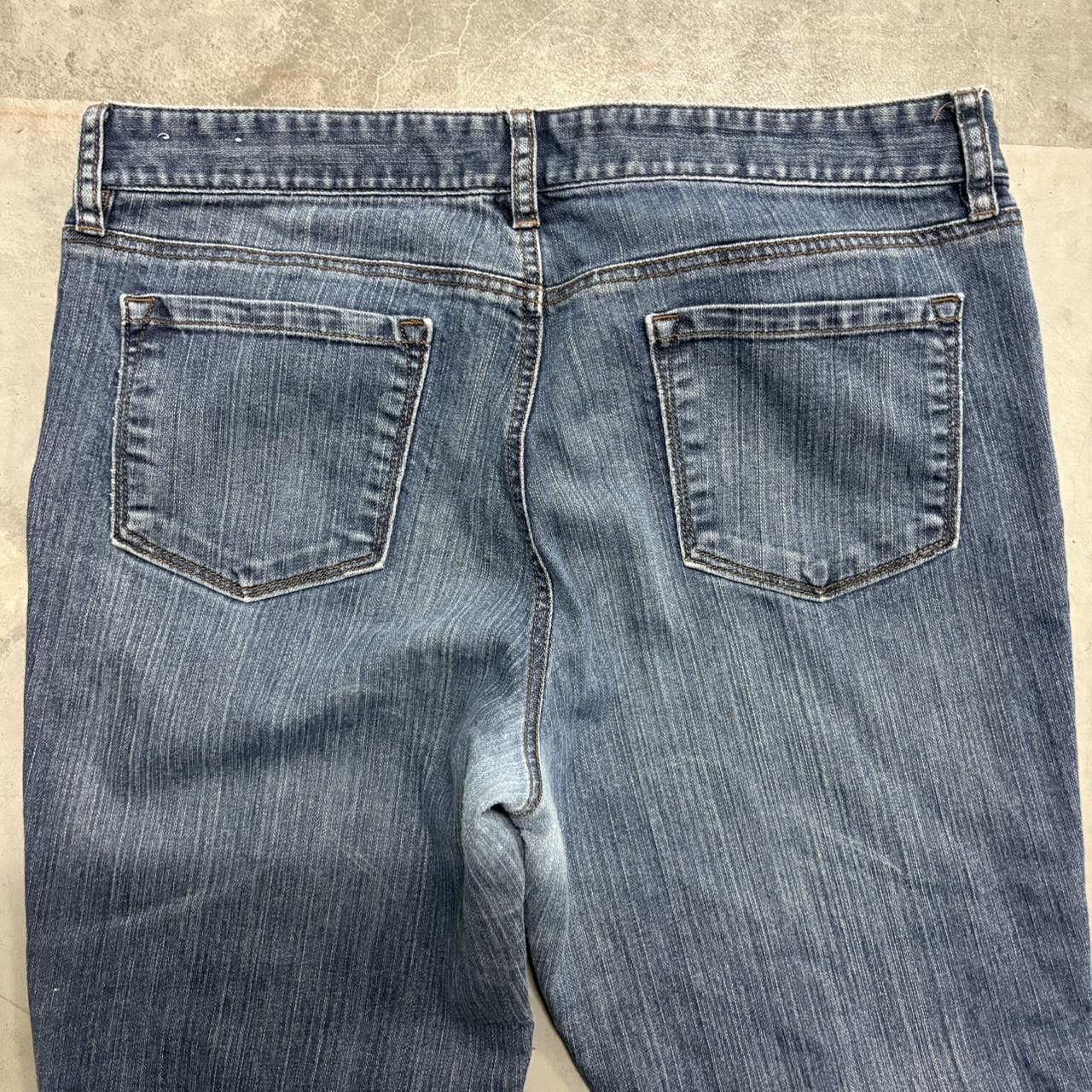Vintage Vintage Y2K/2000s Flared Baggy Dark Blue Wash Denim Jeans! Size US 36 / EU 52 - 7 Thumbnail