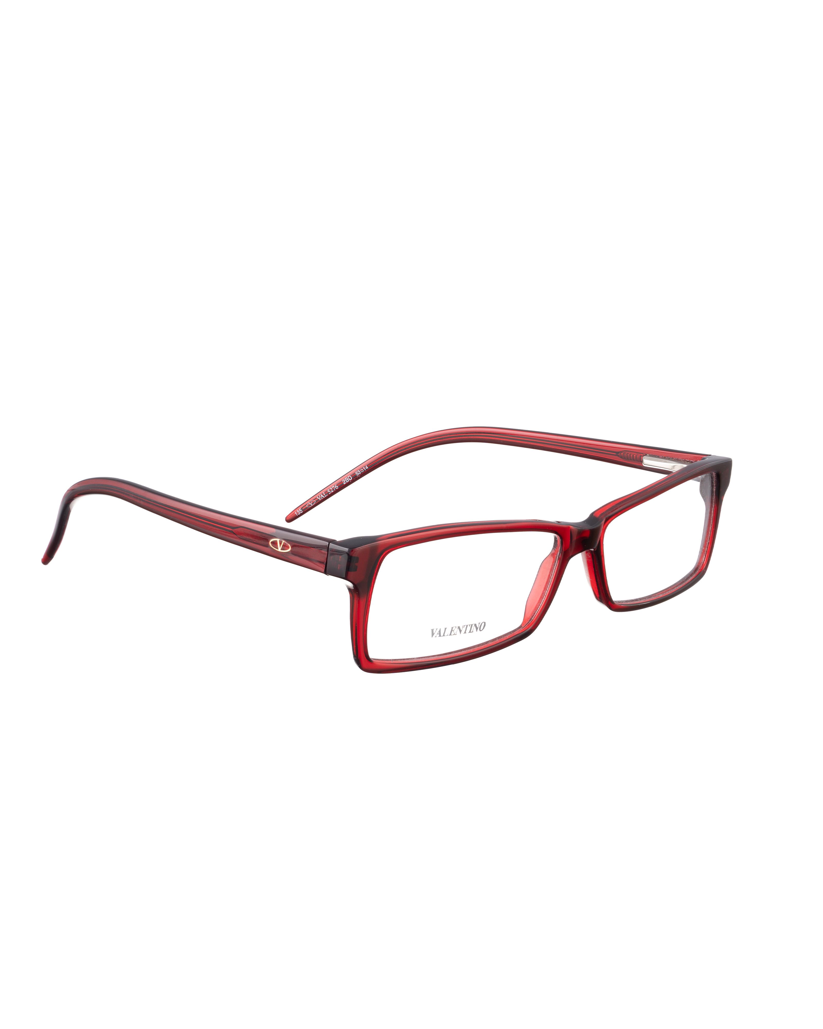 Valentino 00s Black Red Rectangular Glasses