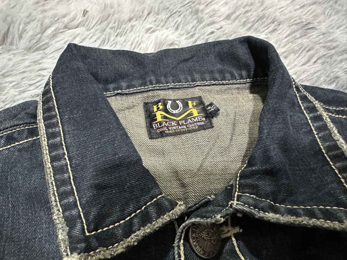 Japanese Brand 🔥Sick Y2K Black Flame Overalls Denim Size US 34 / EU 50 - 13 Thumbnail