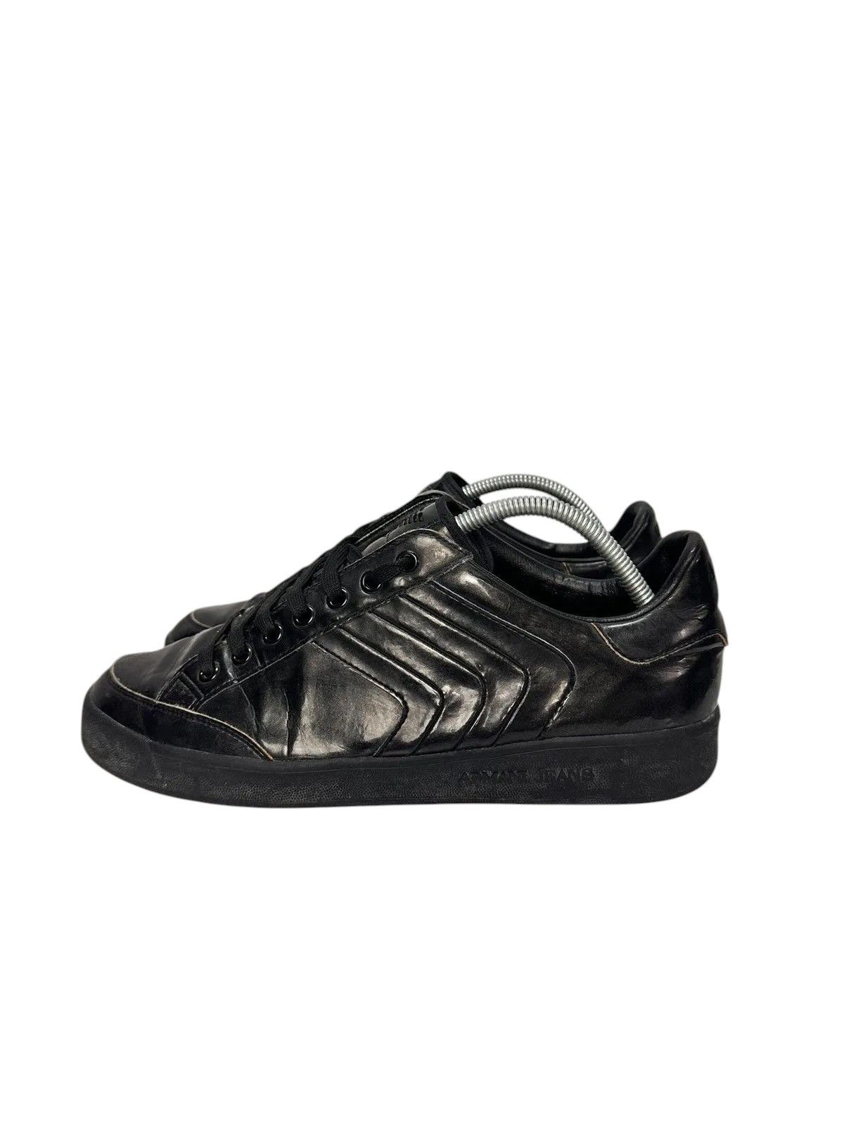 Armani Vintage Armani Black Leather Sneakers Low Top 42.5 Size US 9 / EU 42 - 6 Thumbnail