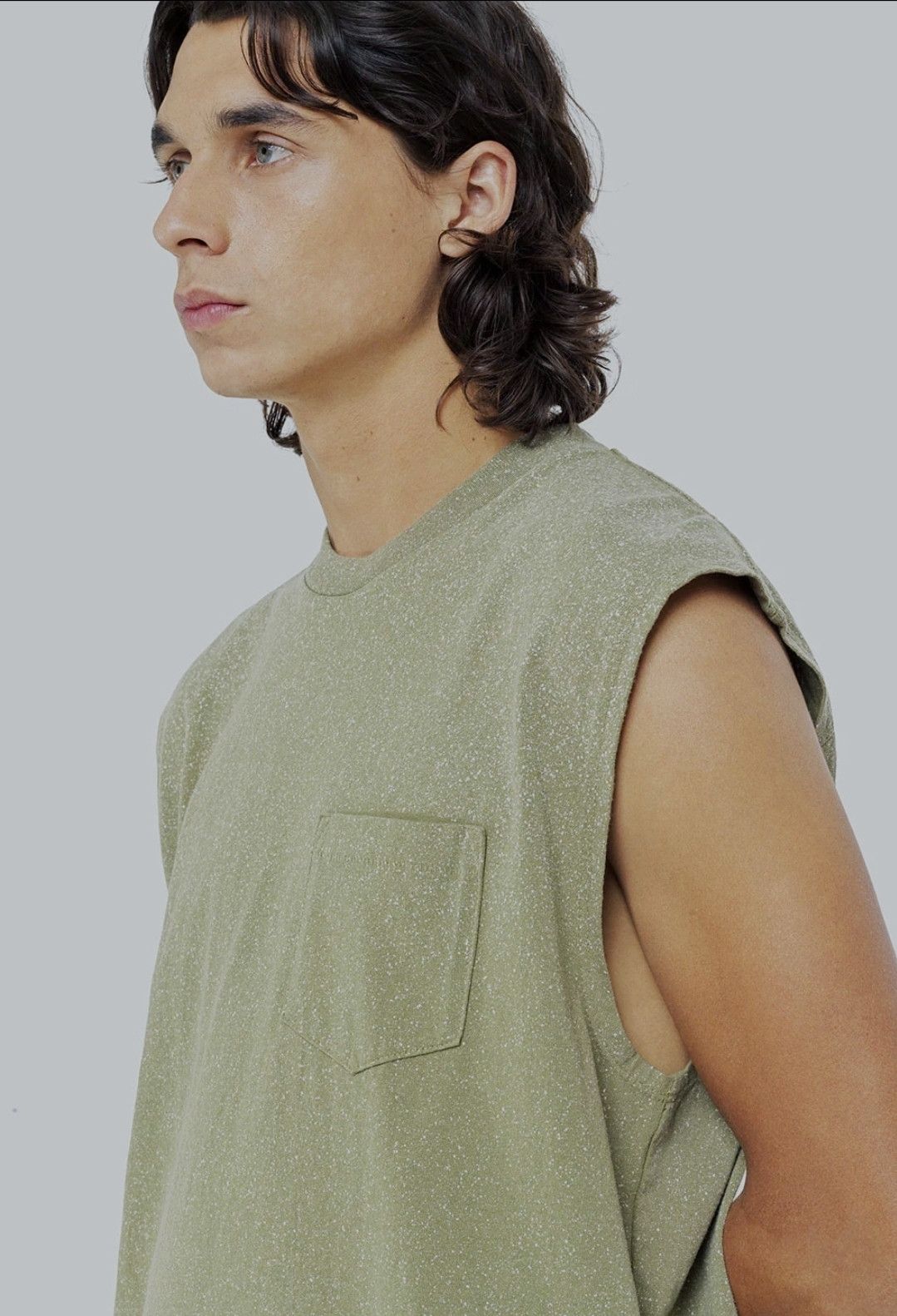 Designer John Elliott Salt Wash Rodeo Pocket Sleeveless Tee Olive L Size US L / EU 52-54 / 3 - 11 Thumbnail