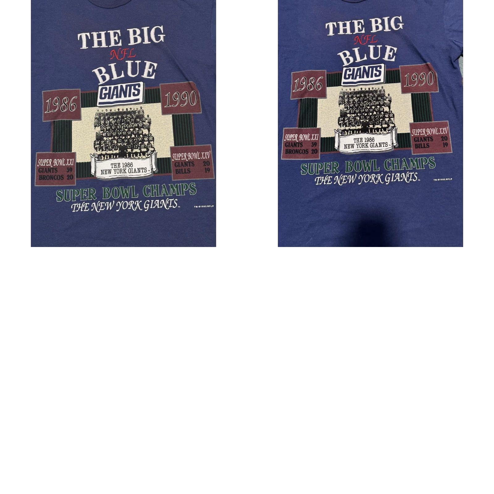 Vintage VINTAGE 90's Long Gone New York Giants Super Bowl Champs Blue T Shirt L USA Made Size US L / EU 52-54 / 3 - 10 Thumbnail