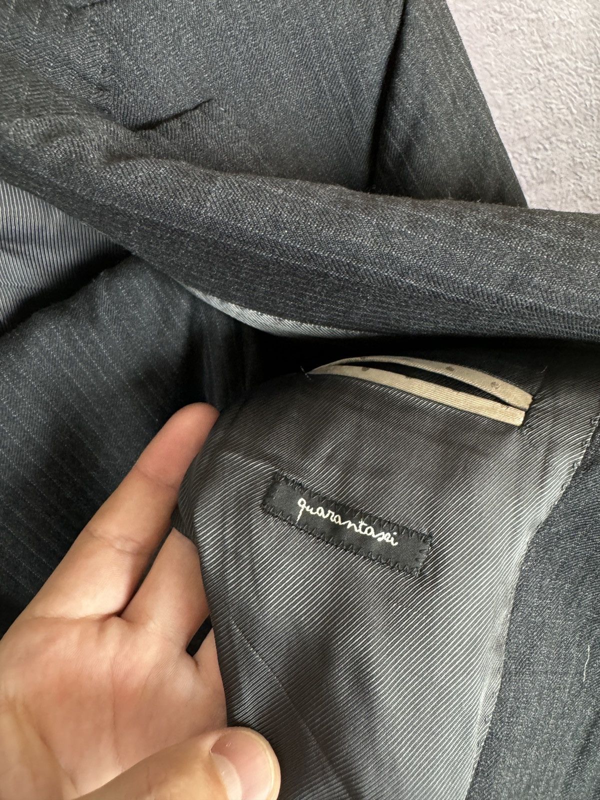 Paoloni Paoloni black graphite striped 2 button Quarantasei suit Size 36R - 13 Thumbnail
