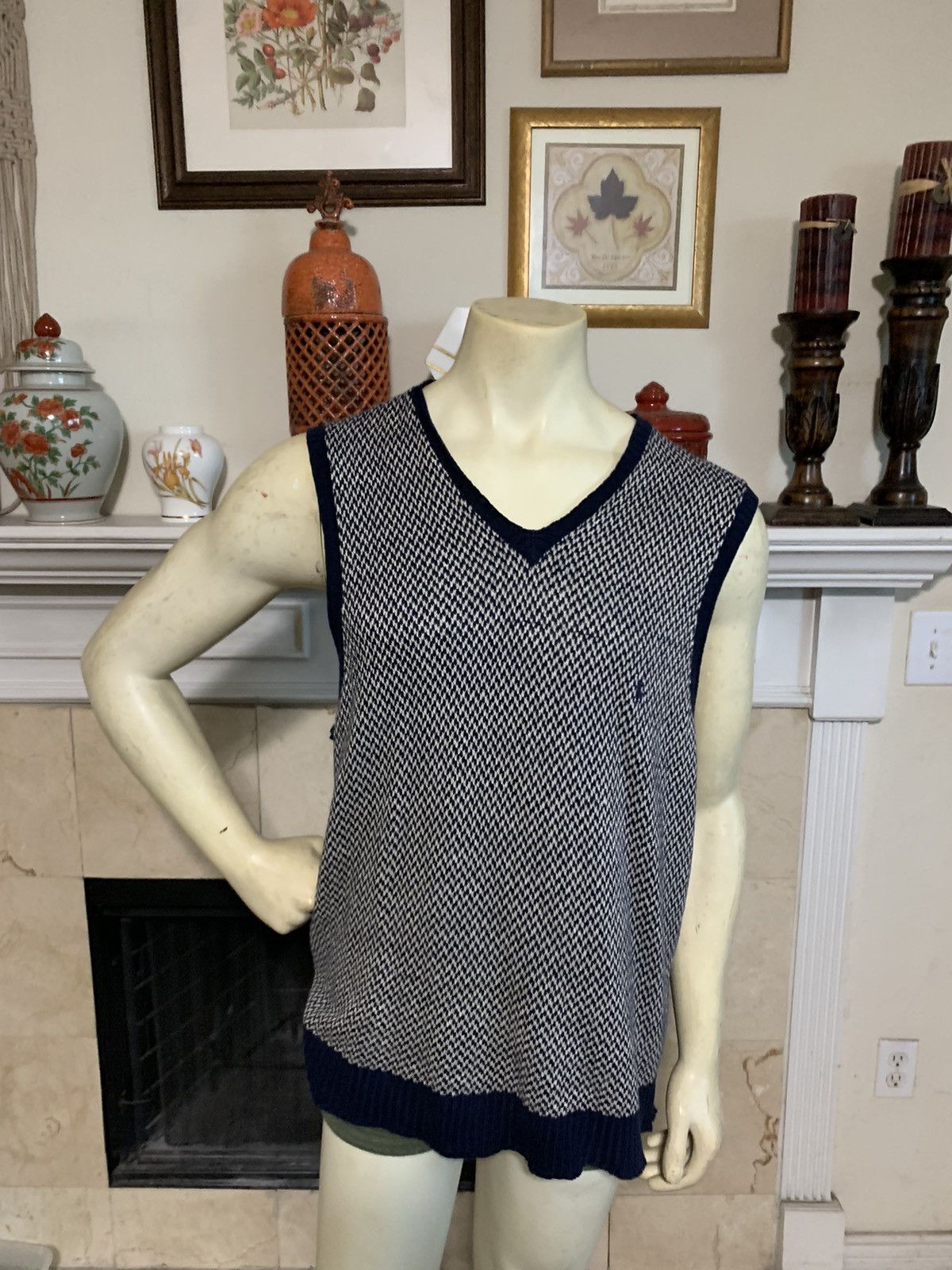 Polo Ralph Lauren Herringbone V neck pull over sweater vest Size US M / EU 48-50 / 2 - 1 Thumbnail