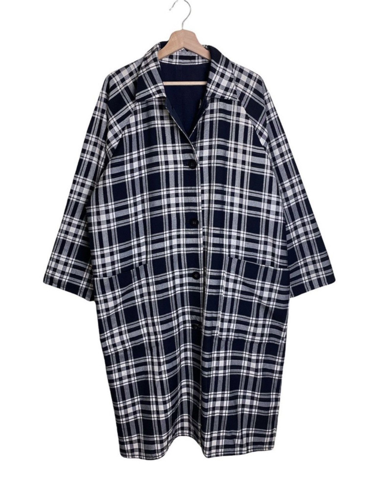 Comme des Garcons Vintage Comme Des Garcons Checkered Reversible Long Jacket Size US XL / EU 56 / 4 - 5 Thumbnail