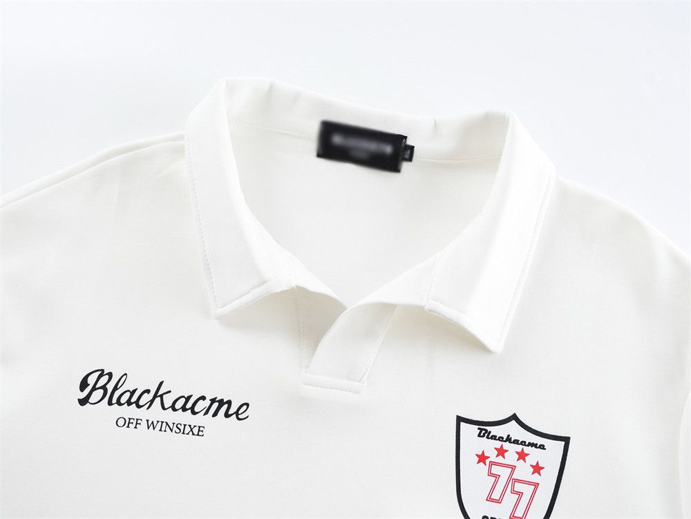 Vintage Men's badge and letter print long-sleeved lapel T-shirt Size US L / EU 52-54 / 3 - 3 Thumbnail