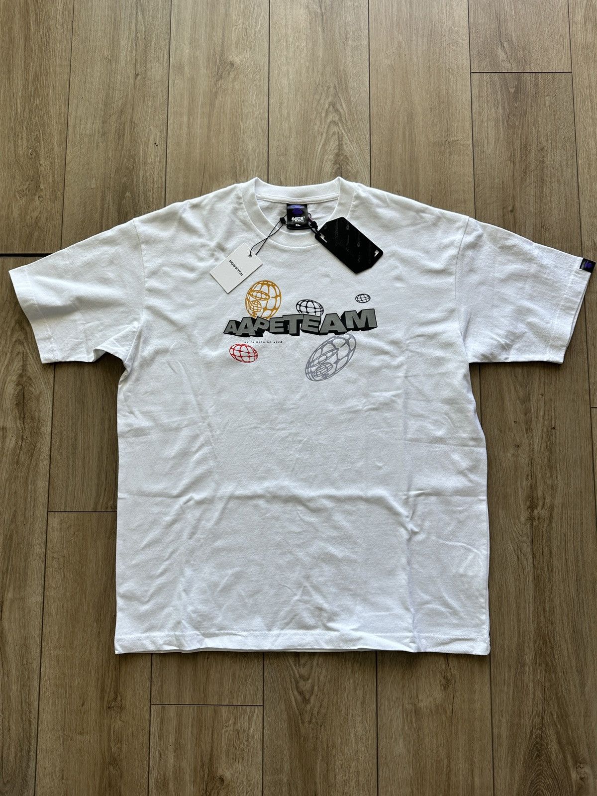 image of Aape Team By A Bathing Ape Tee in White, Men's (Size XL)