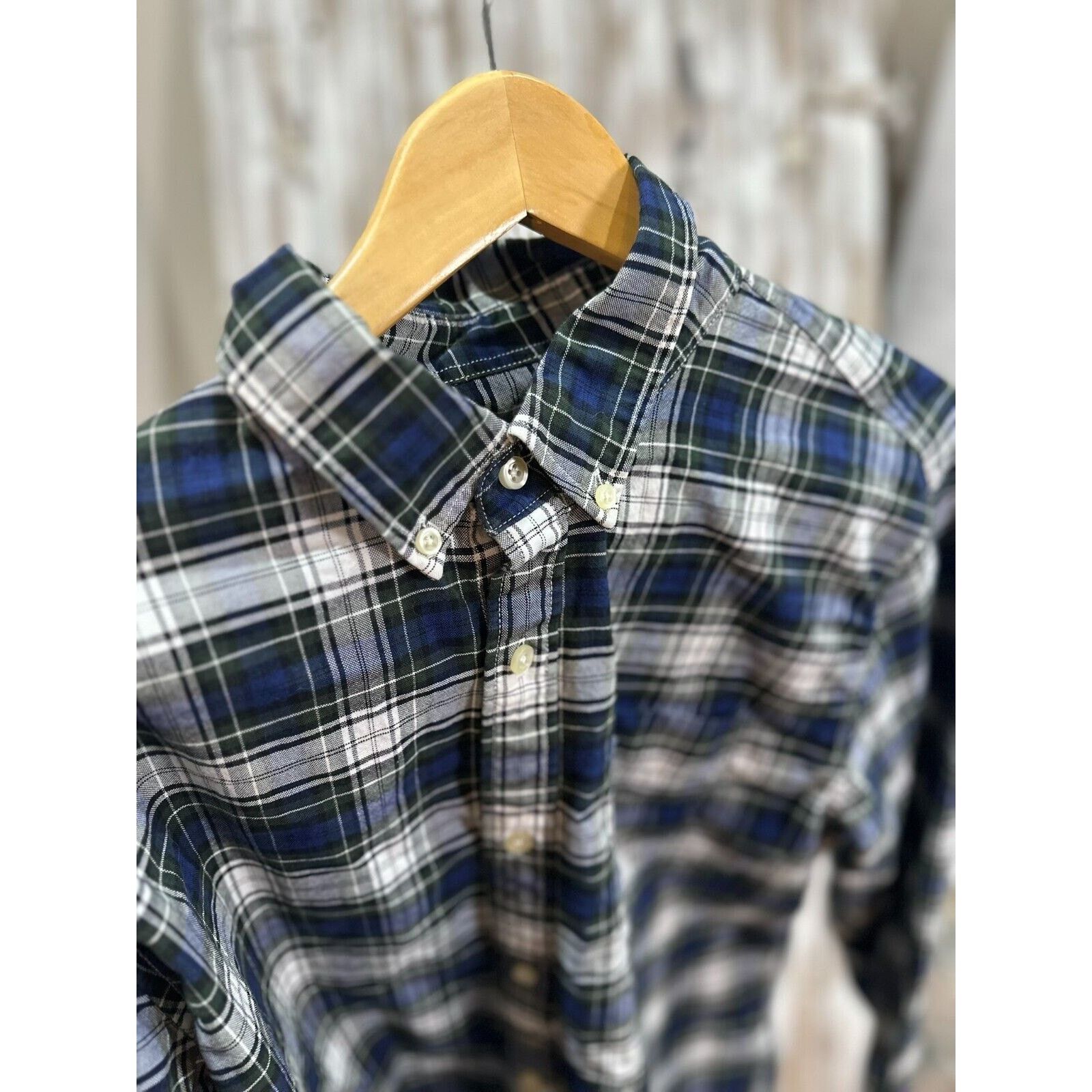 Gap GAP Mens Green Plaid Long Sleeve Button-Up Shirt Size L Size US L / EU 52-54 / 3 - 2 Thumbnail