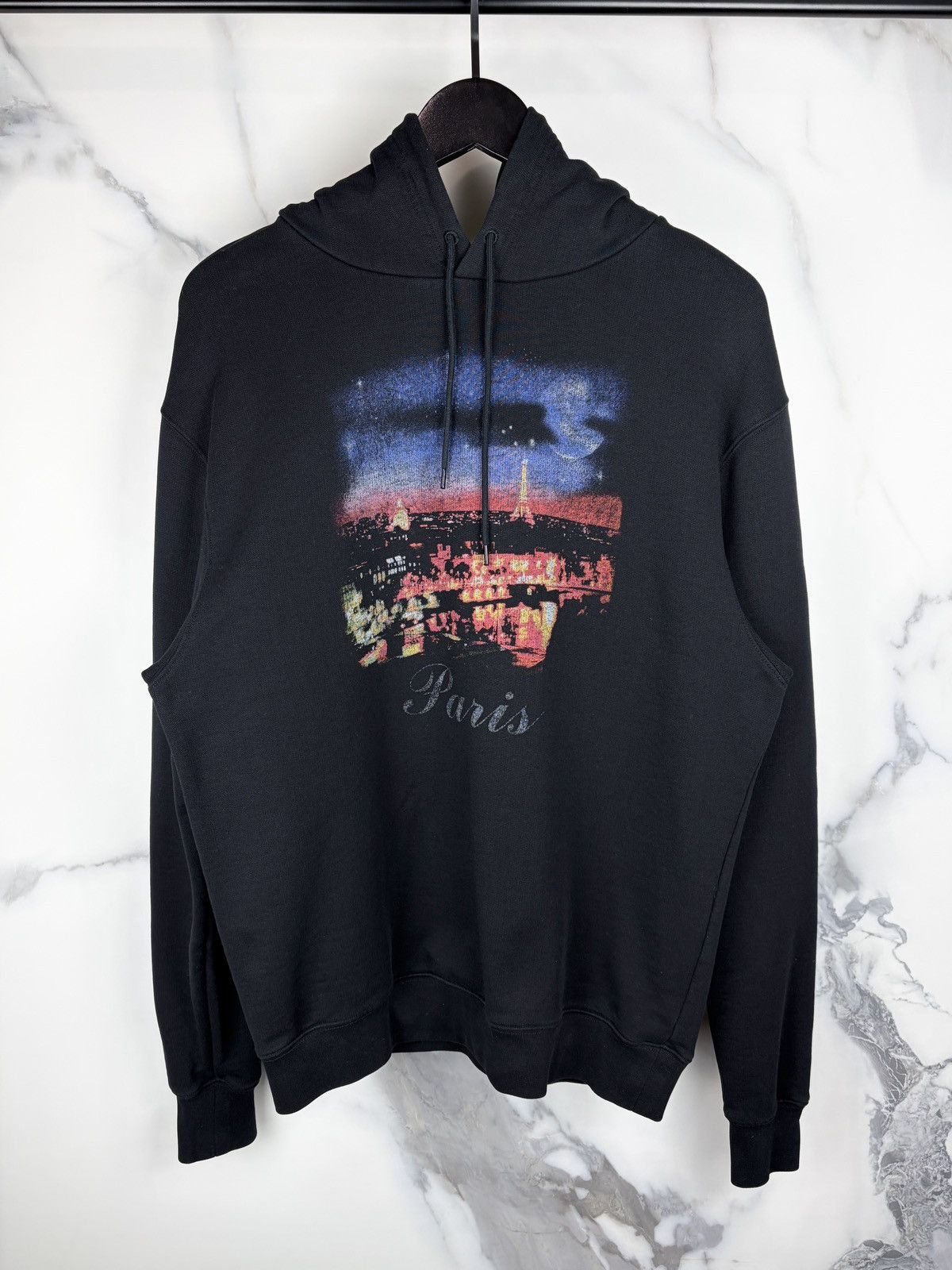 Balenciaga SS17 Balenciaga Paris Tourist Souvenir Hoodie Black