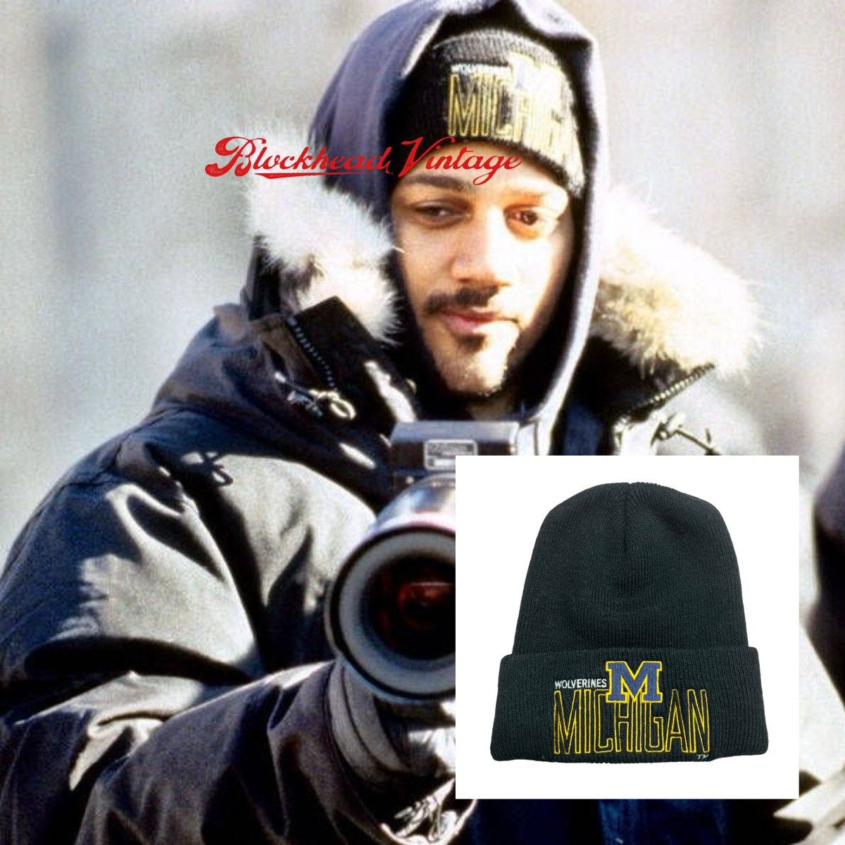 Vintage Michigan Wolverines Beanie Hat Vintage Hughes Brothers Size ONE SIZE - 1 Thumbnail