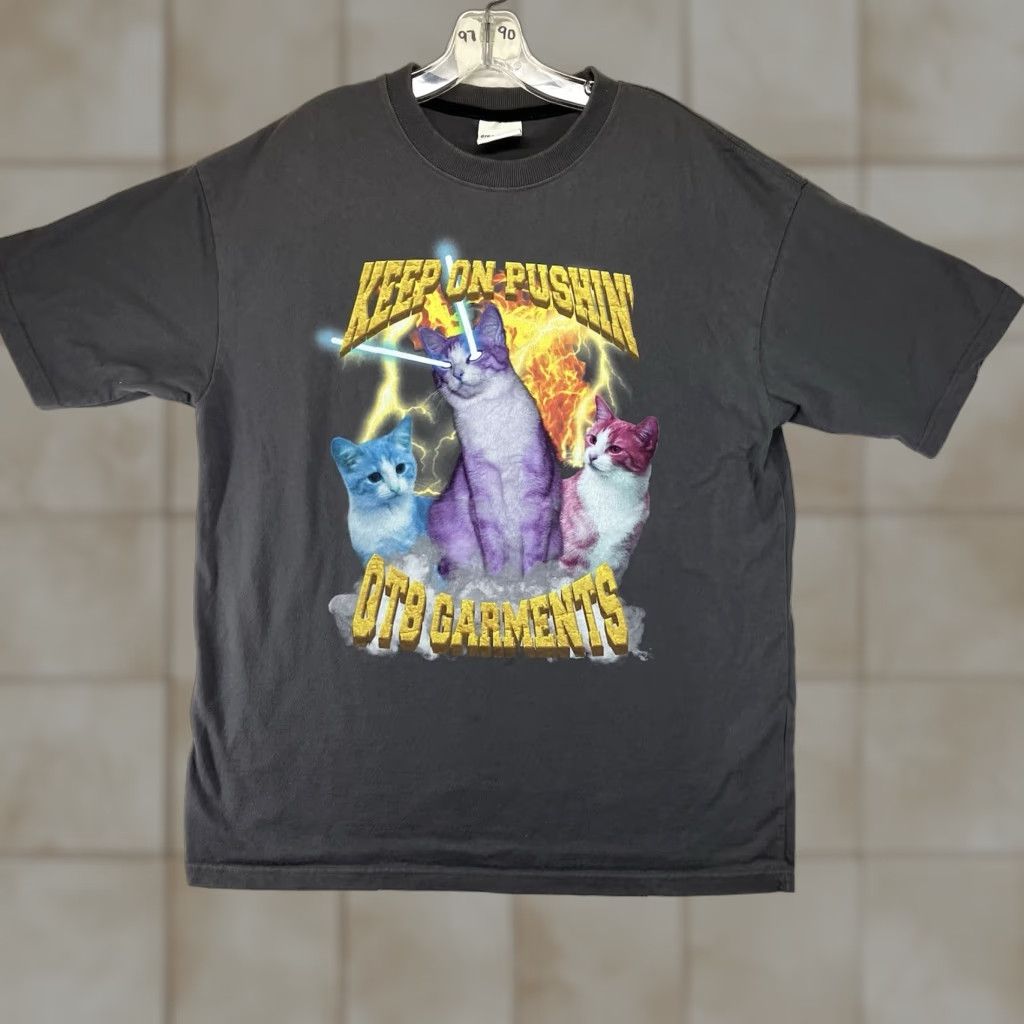 Vintage MUSINSA Cat T Shirt Mens Medium QT8 Garments Crew Neck Short Sleeve Gray Heavyweight Cotton Jersey Logo All Seasons Hip Hop Streetwear Size US M / EU 48-50 / 2 - 1 Thumbnail