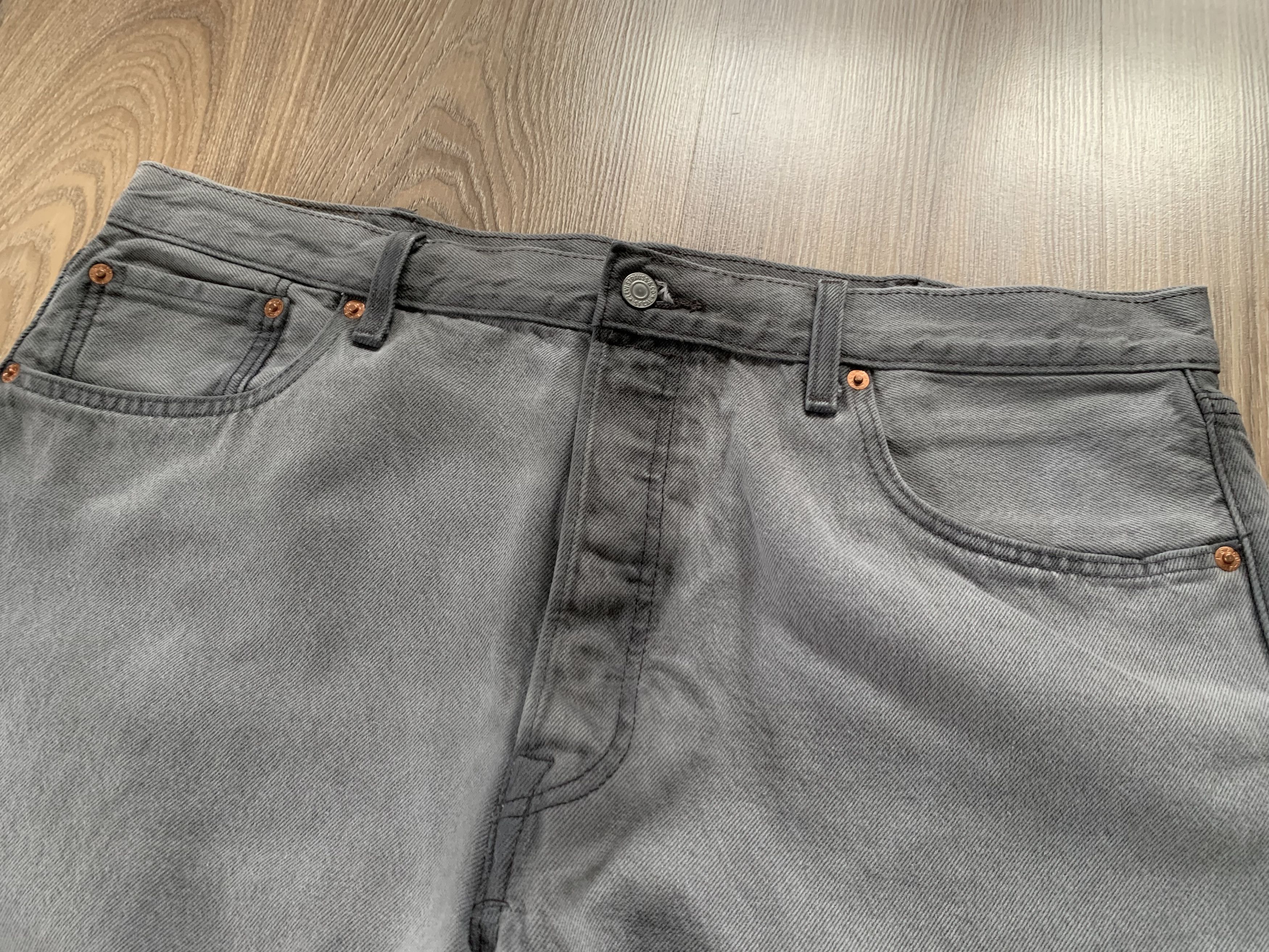 Levi's Levi's Premium 501 Gray Light Wax Button Fly Jeans Size US 38 / EU 54 - 4 Thumbnail