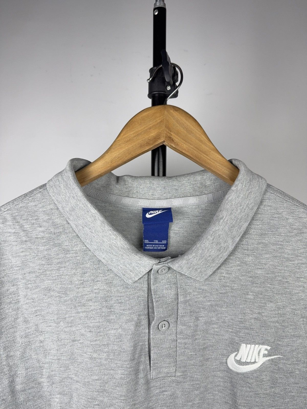 Nike Nike Grey Polo Shirt XXL Classic Embroidered Swoosh Size US XXL / EU 58 / 5 - 3 Thumbnail