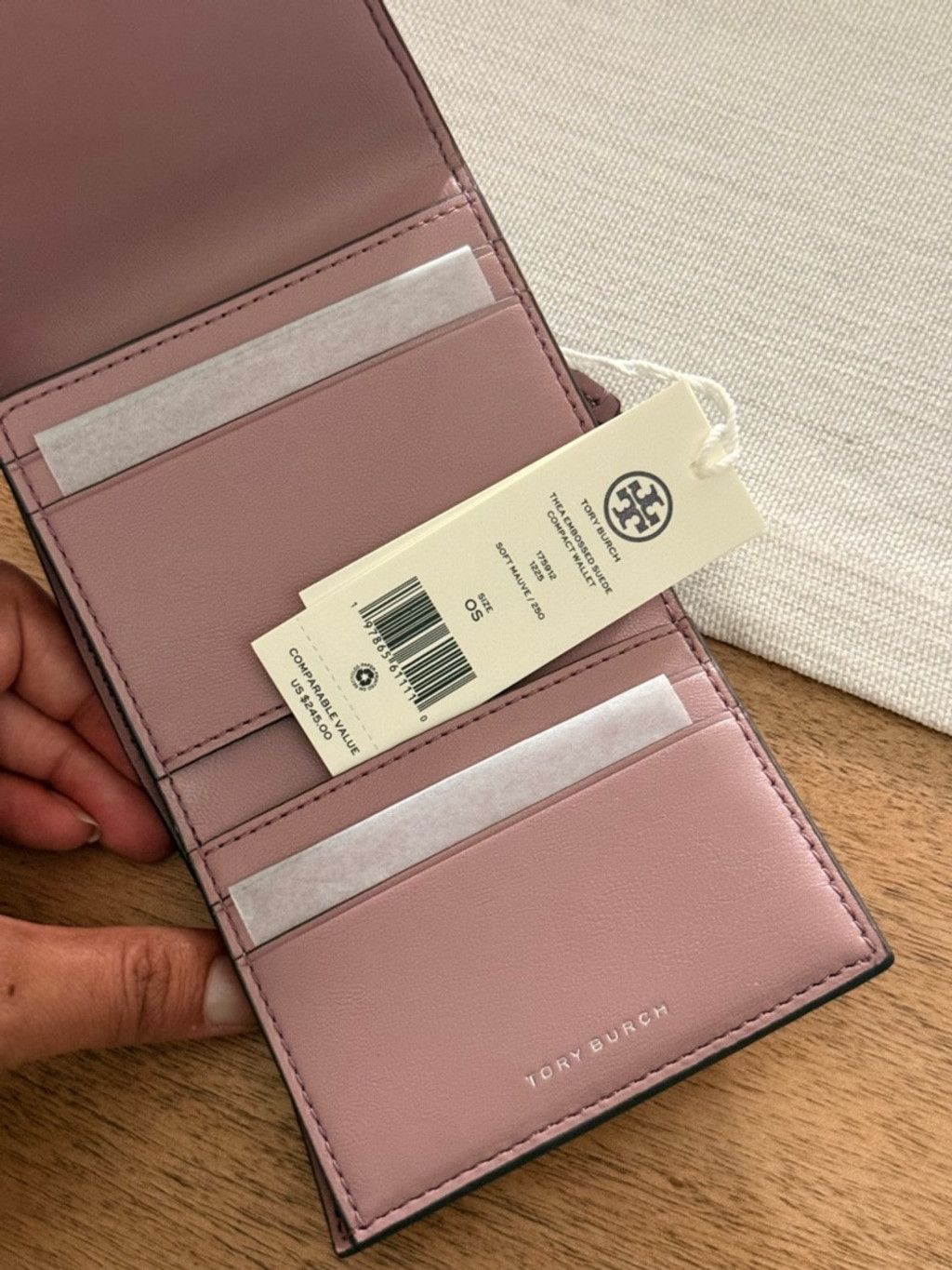Tory Burch Tory Burch Mauve Croc-Embossed Leather Small Wallet Size ONE SIZE - 4 Thumbnail