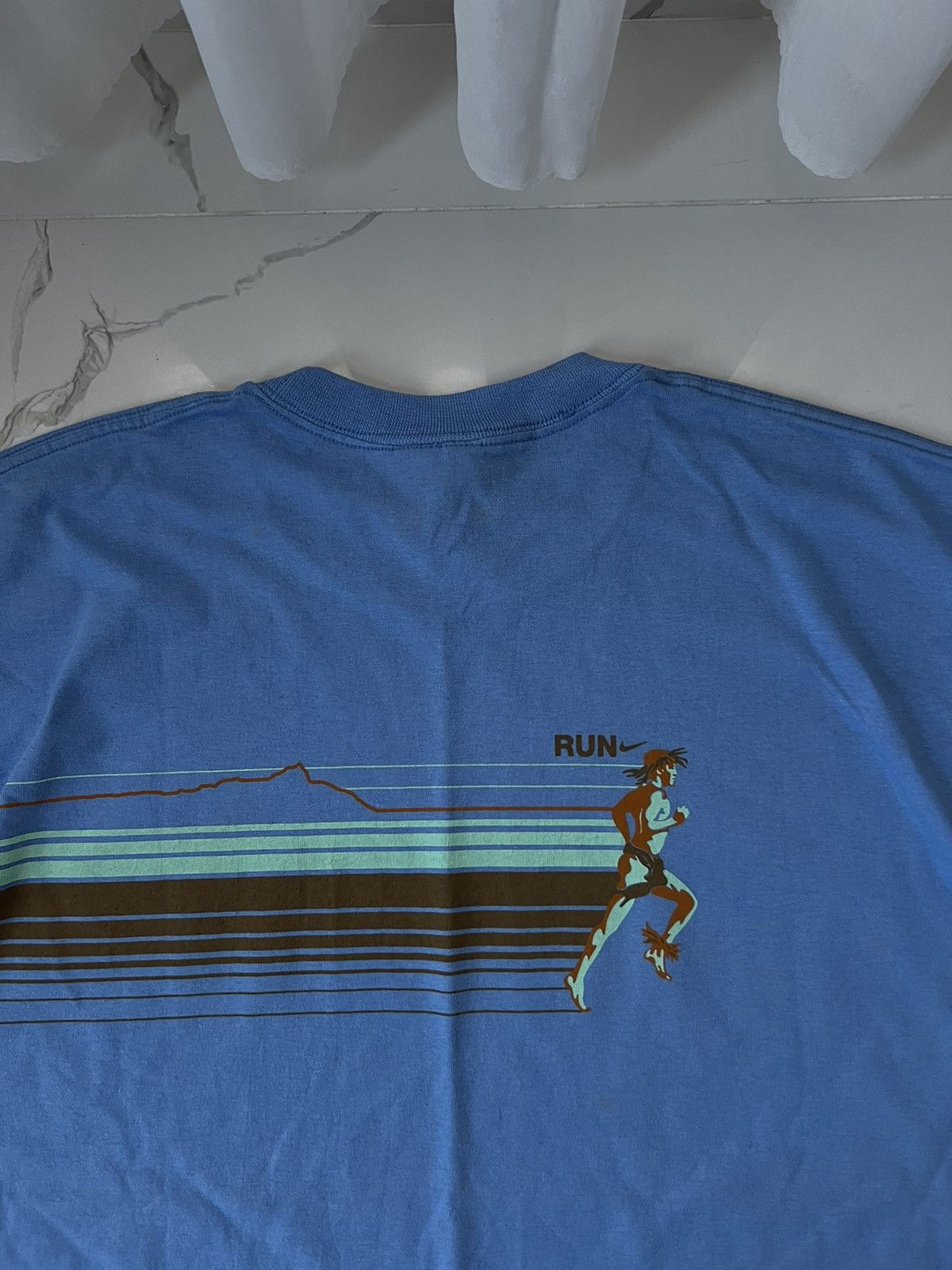 Nike × Vintage 90's NIKE HONOLULU MARATHON 05 RETRO RARE TEE SWOOSH LOGO Size US M / EU 48-50 / 2 - 7 Thumbnail