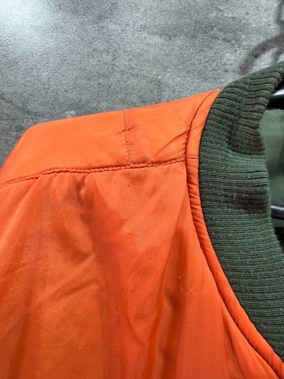 Other Vintage MA-1 Flight Bomber Jacket Reversible Green Orange Size US L / EU 52-54 / 3 - 25 Thumbnail