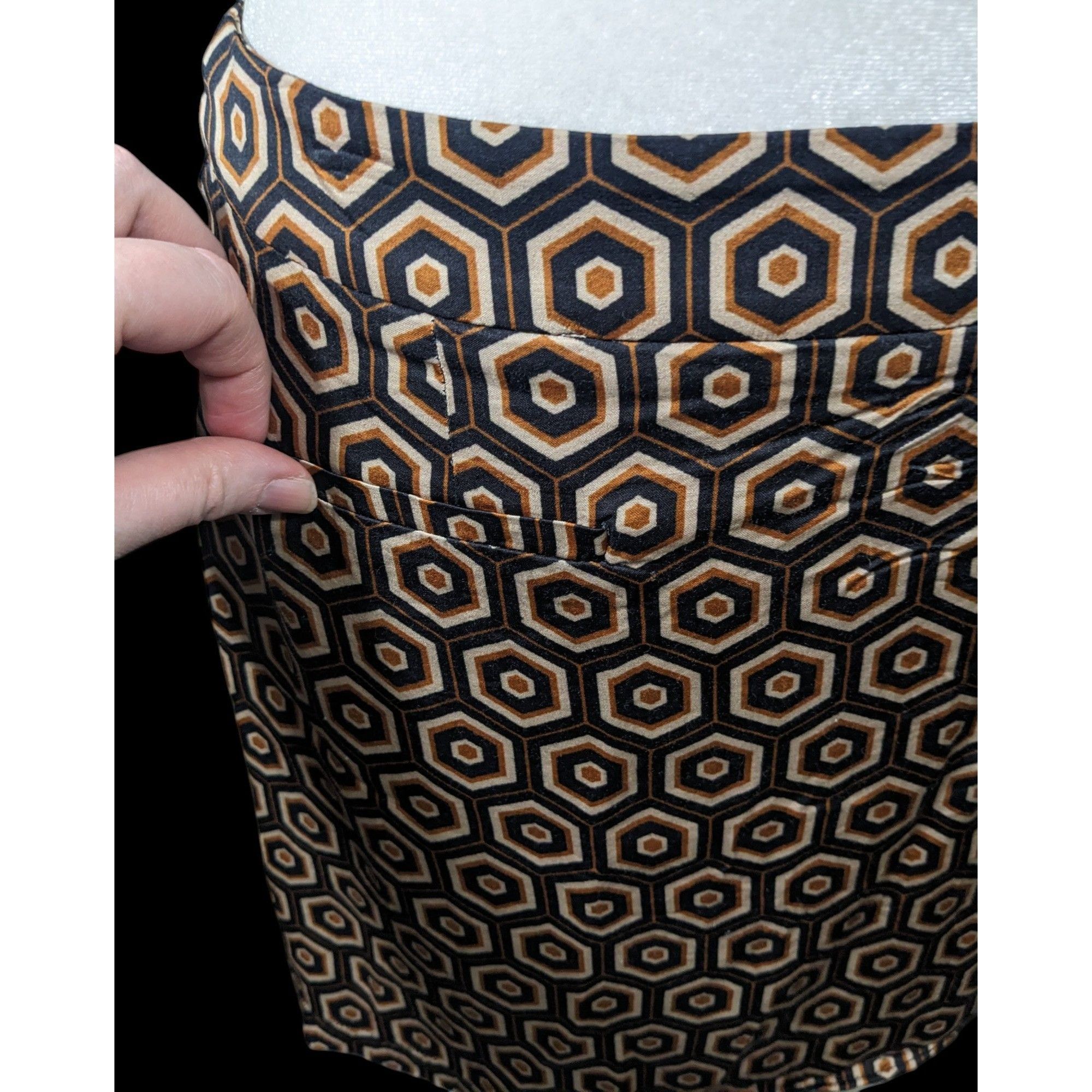 Other Ese0Ese Geometric Earth Tone Silky Brown Mini Skirt Size Med Size 30" / US 8 / IT 44 - 3 Thumbnail