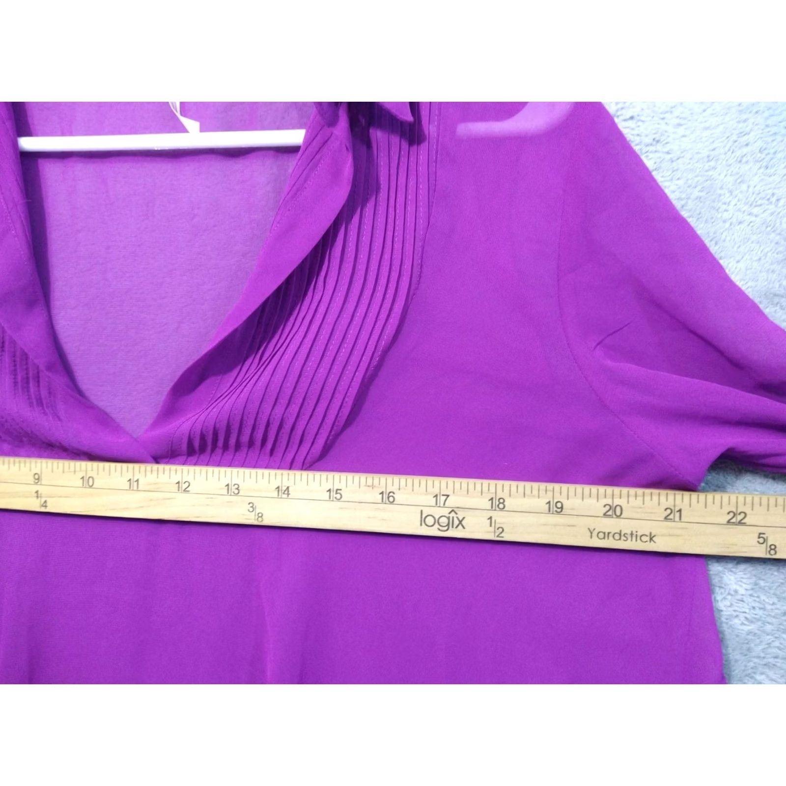 Free People Free People Shirt Womens Small Fuchsia Purple Tunic Long Sleeve V Neck Top Sheer Blouse Vintage No Size S / US 4 / IT 40 - 4 Thumbnail