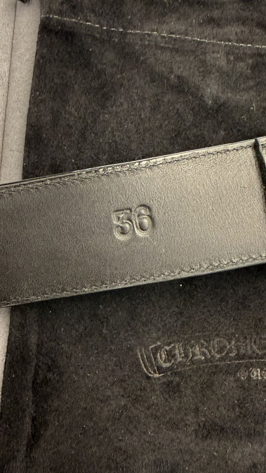 Chrome Hearts Chrome Hearts Black Leather Roller Belt RARE Size 36 Size 36 - 7 Thumbnail